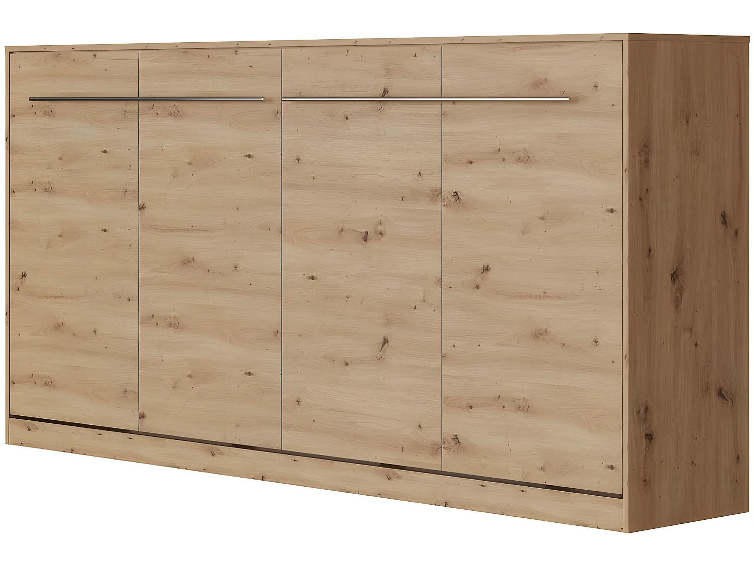 Armoire Lit escamotable 90x200cm Supérieur Horizontal Lit Rabattable Lit Mural Chêne Sauvage/Chêne Sauvage