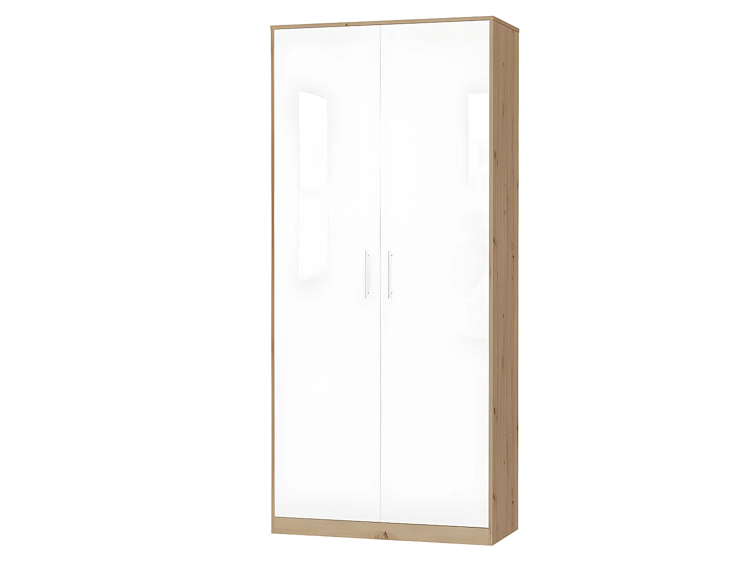 Lit escamotable +2 Placards Vertical 90x200+(100x2)cm Lit Rabattable Lit Mural Standard Chêne Sauvage/blanc brillant