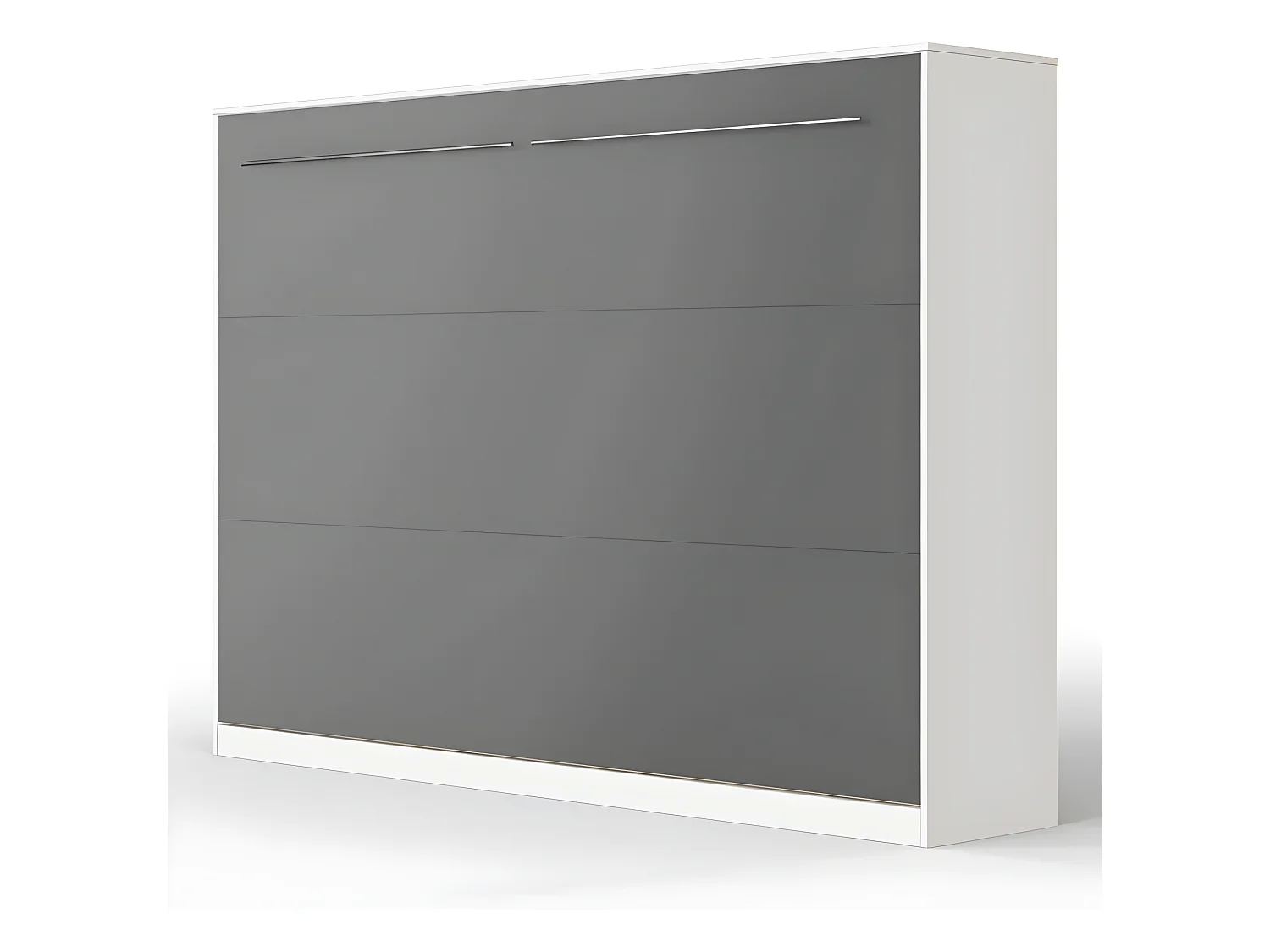 Armoire Lit escamotable 140x200cm Supérieur Horizontal Lit Rabattable Lit Mural Blanc/Anthracite