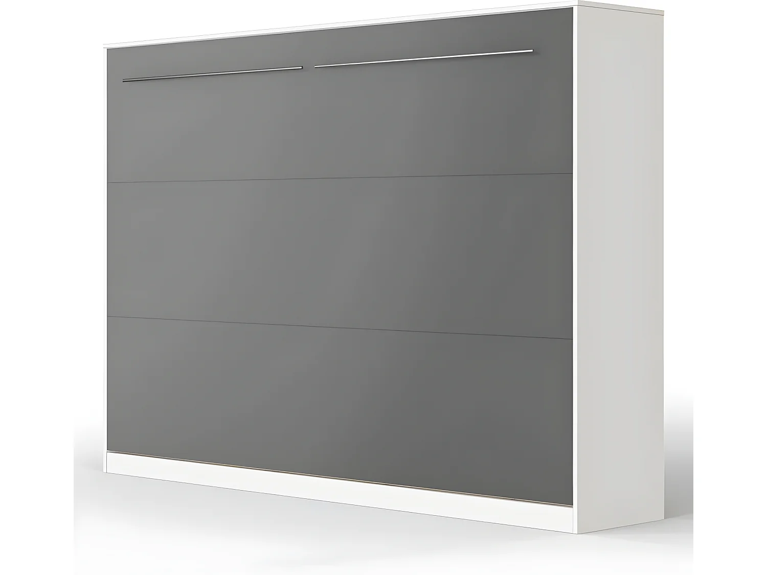 Armoire Lit escamotable 140x200cm Supérieur Horizontal Lit Rabattable Lit Mural Blanc/Anthracite