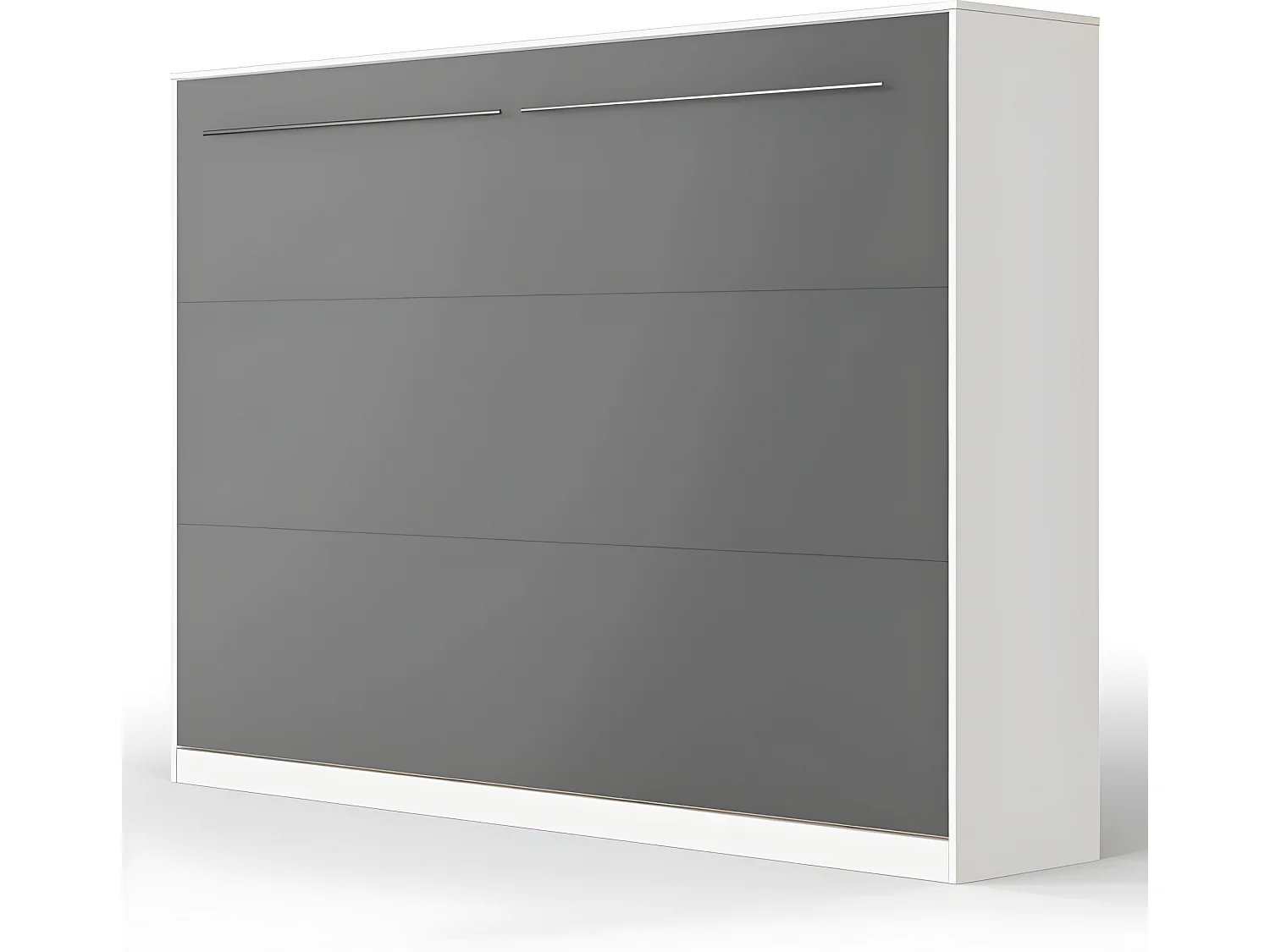 Armoire Lit escamotable 140x200cm Supérieur Horizontal Lit Rabattable Lit Mural Blanc/Anthracite