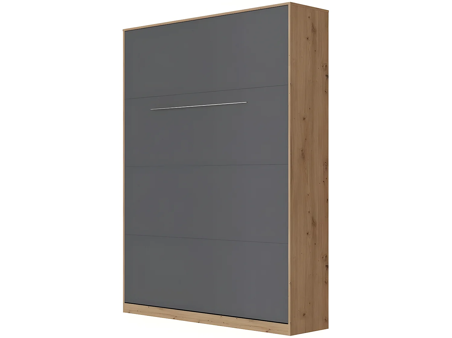 Armoire Lit escamotable 140x200cm Lit Rabattable Lit Mural Supérieur Vertical Chêne Sauvage/Anthracite