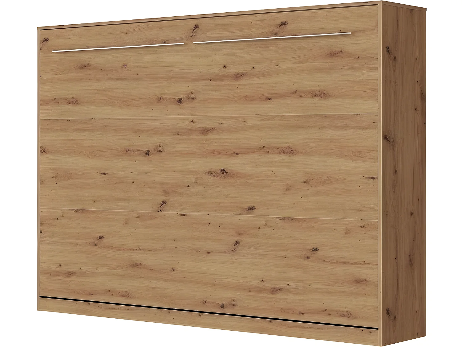 Armoire Lit escamotable 140x200cm Supérieur Horizontal Lit Rabattable Lit Mural Chêne Sauvage/Chêne Sauvage