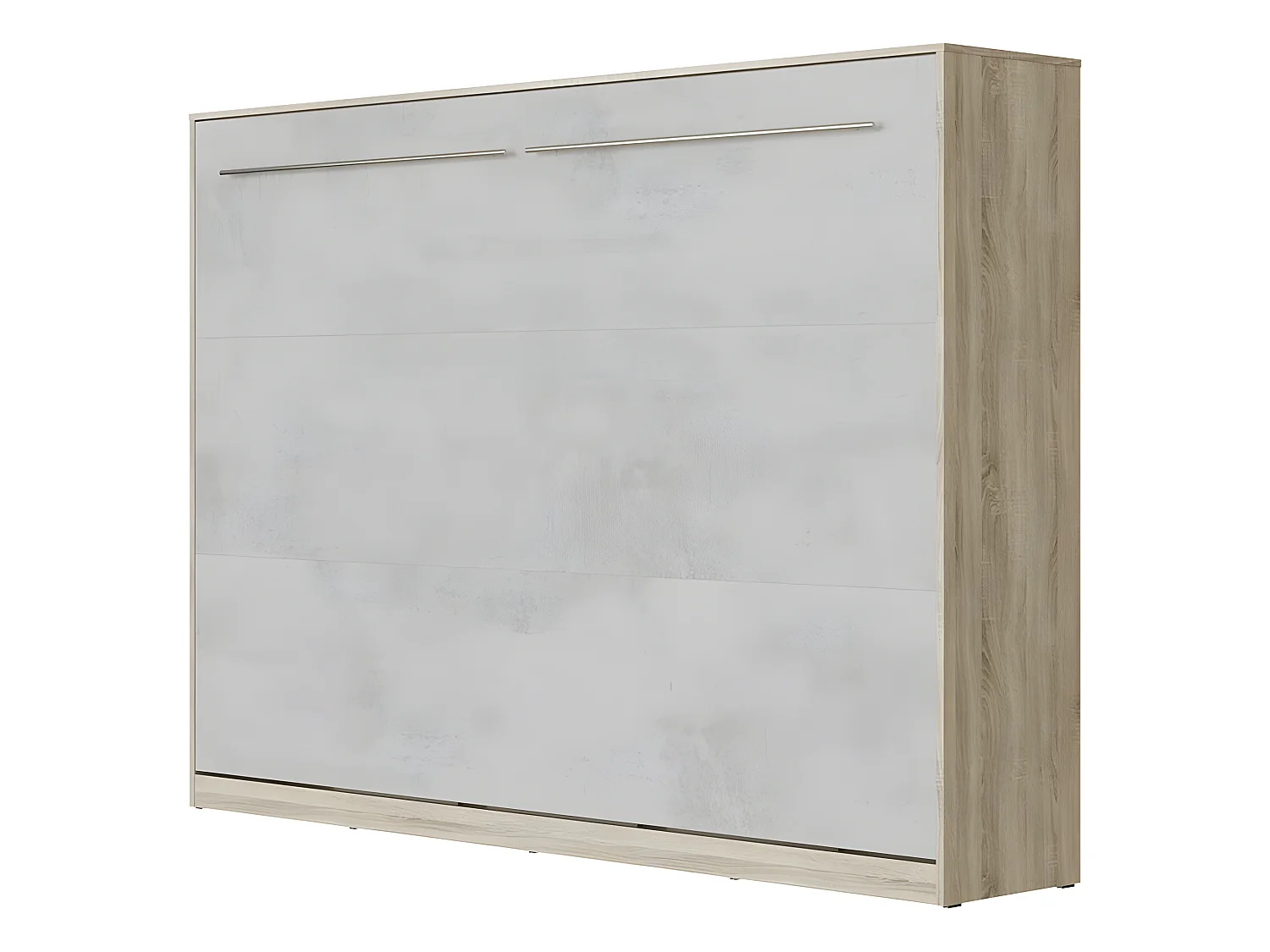 Armoire Lit escamotable 140x200cm Supérieur Horizontal Lit Rabattable Lit Mural Chêne Sonoma/Béton