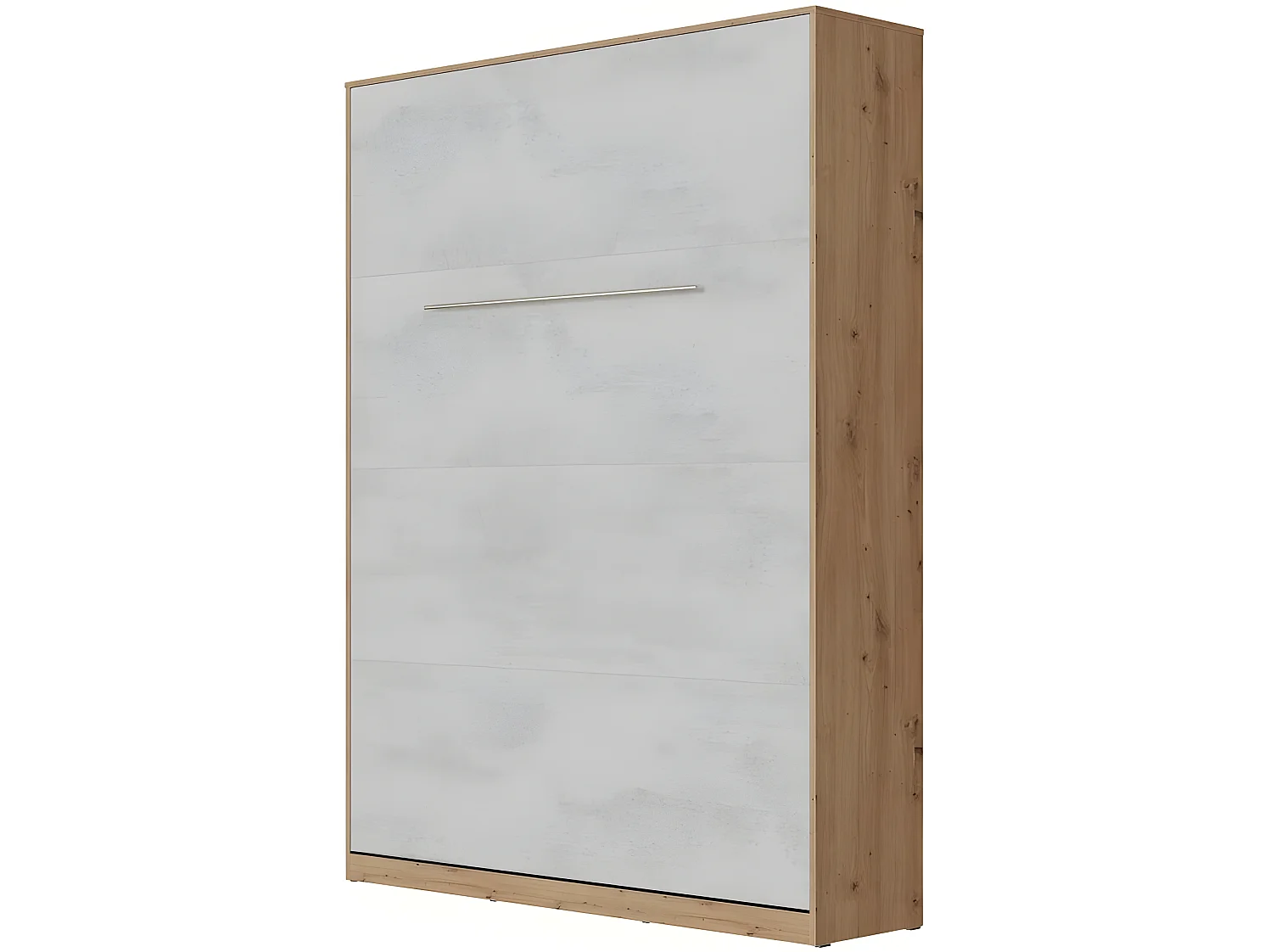 Armoire Lit escamotable 140x200cm Lit Rabattable Lit Mural Supérieur Vertical Chêne Sauvage/Béton