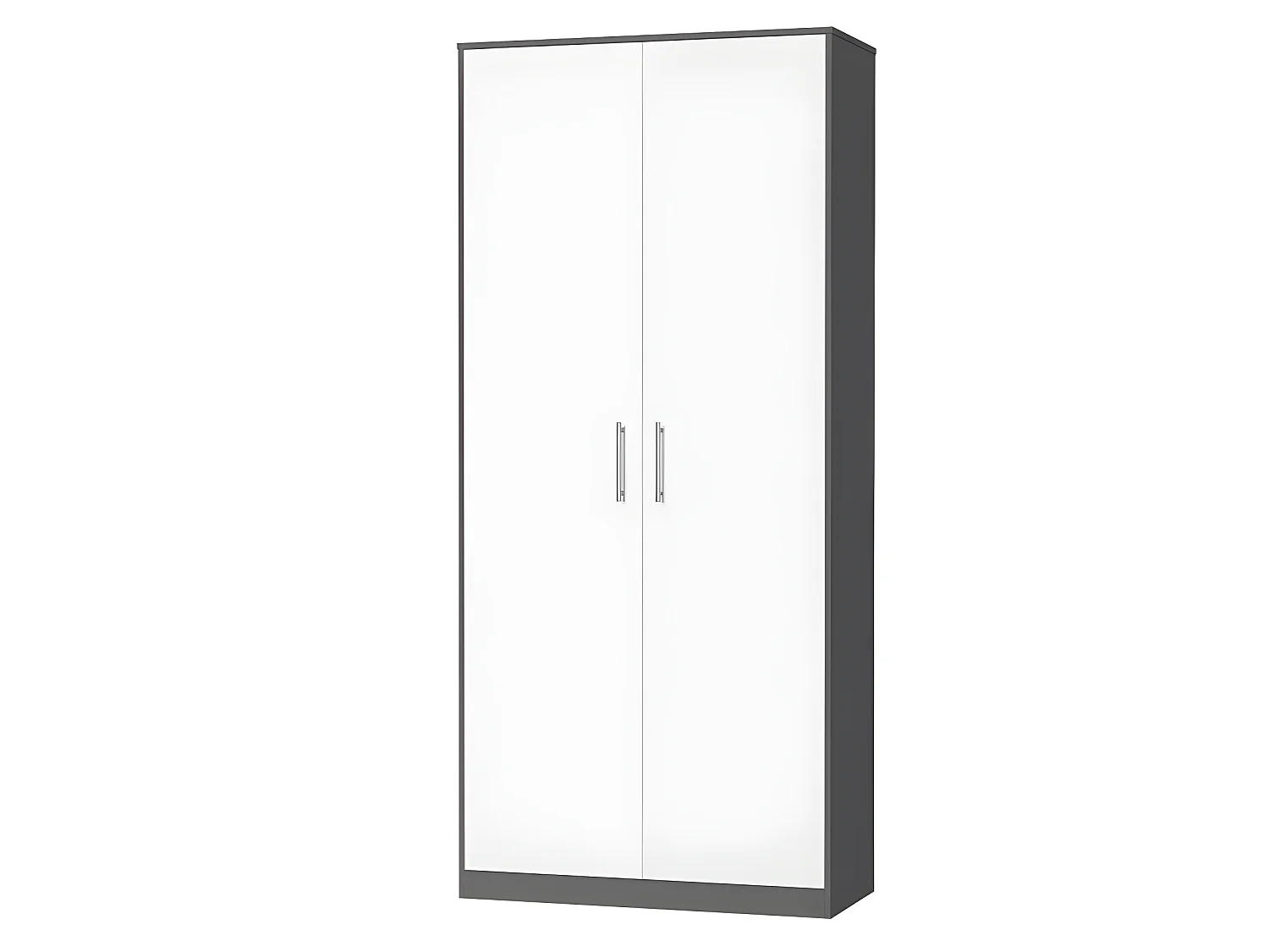 Lit escamotable +2 Placards Vertical 140x200+(100x2)cm Lit Rabattable Lit Mural Standard Anthracite/Blanc