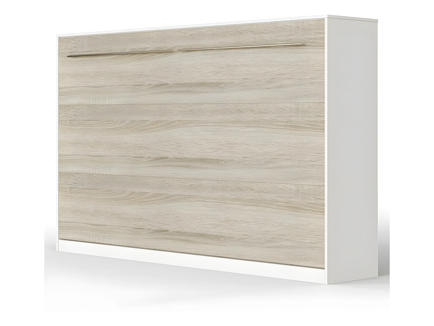 Armoire Lit escamotable 120x200cm Supérieur Horizontal Lit Rabattable Lit Mural Blanc /Chêne Sonoma