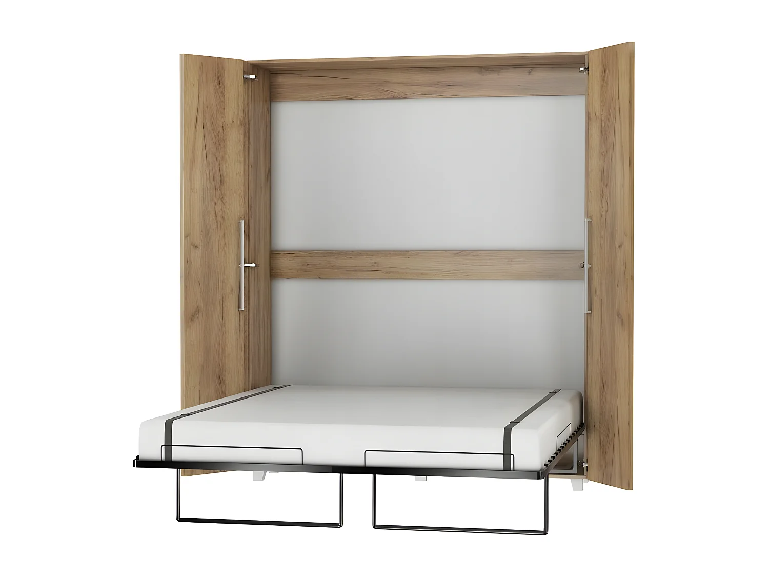 Armoire Lit escamotable Vertical 160x200 cm Or Artisan avec porte Lit Rabattable Lit Mural Todor