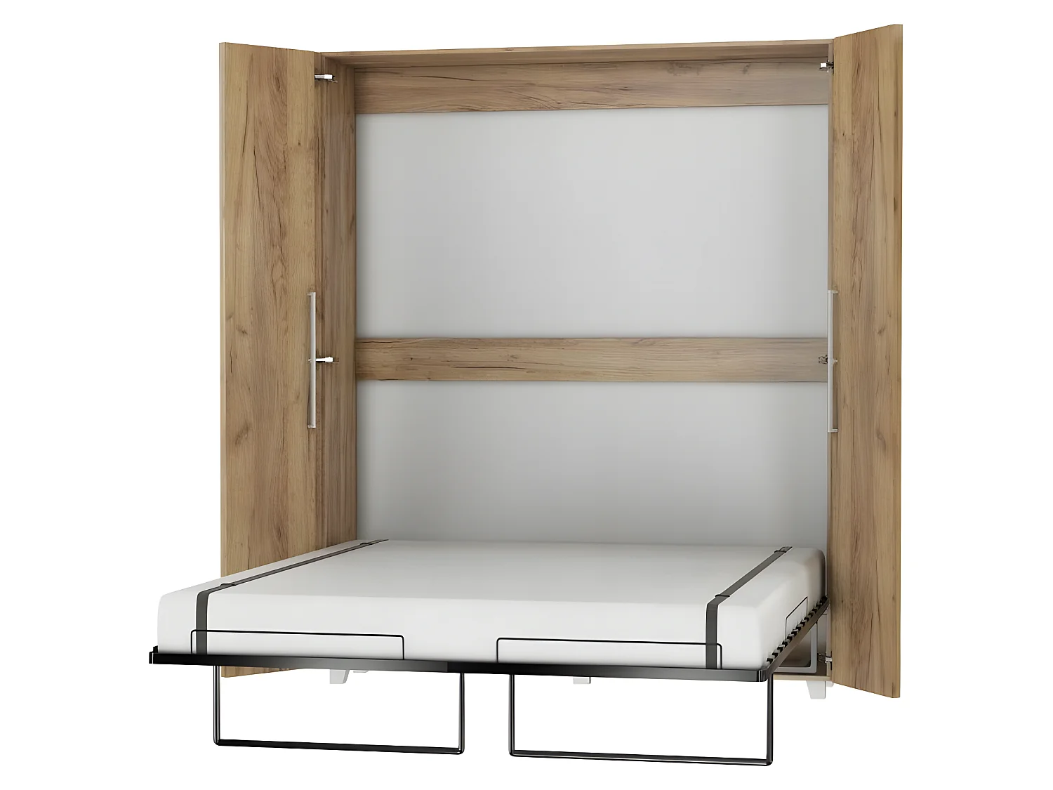 Armoire Lit escamotable Vertical 160x200 cm Or Artisan avec porte Lit Rabattable Lit Mural Todor