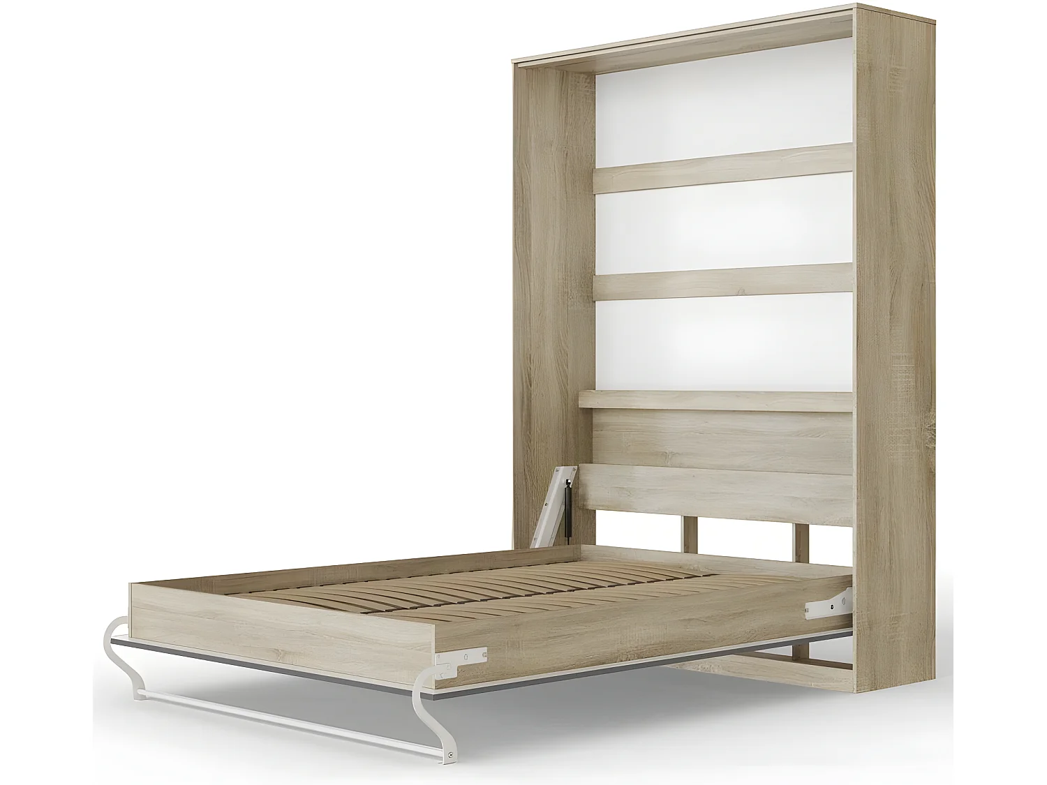 Armoire Lit escamotable 140x200cm Lit Rabattable Lit Mural Supérieur Vertical Chêne Sonoma/Anthracite brillant