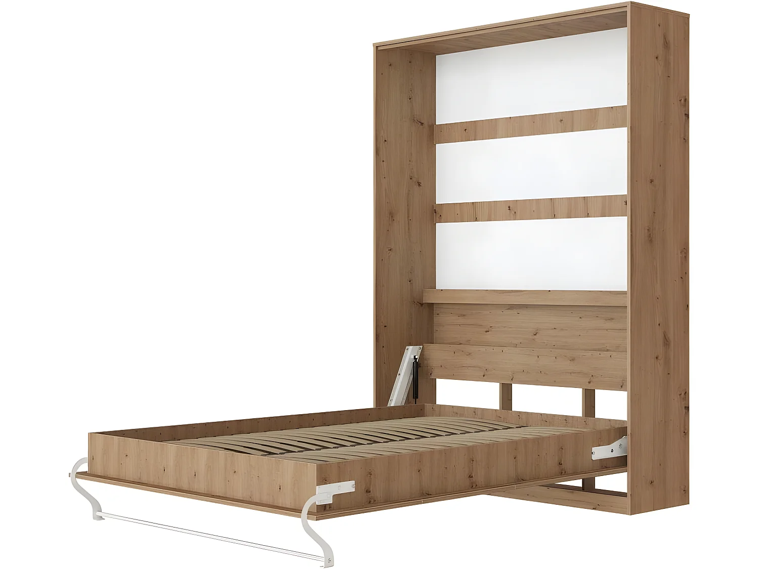 Armoire Lit escamotable 140x200cm Lit Rabattable Lit Mural Supérieur Vertical Chêne Sauvage/Chêne Sauvage