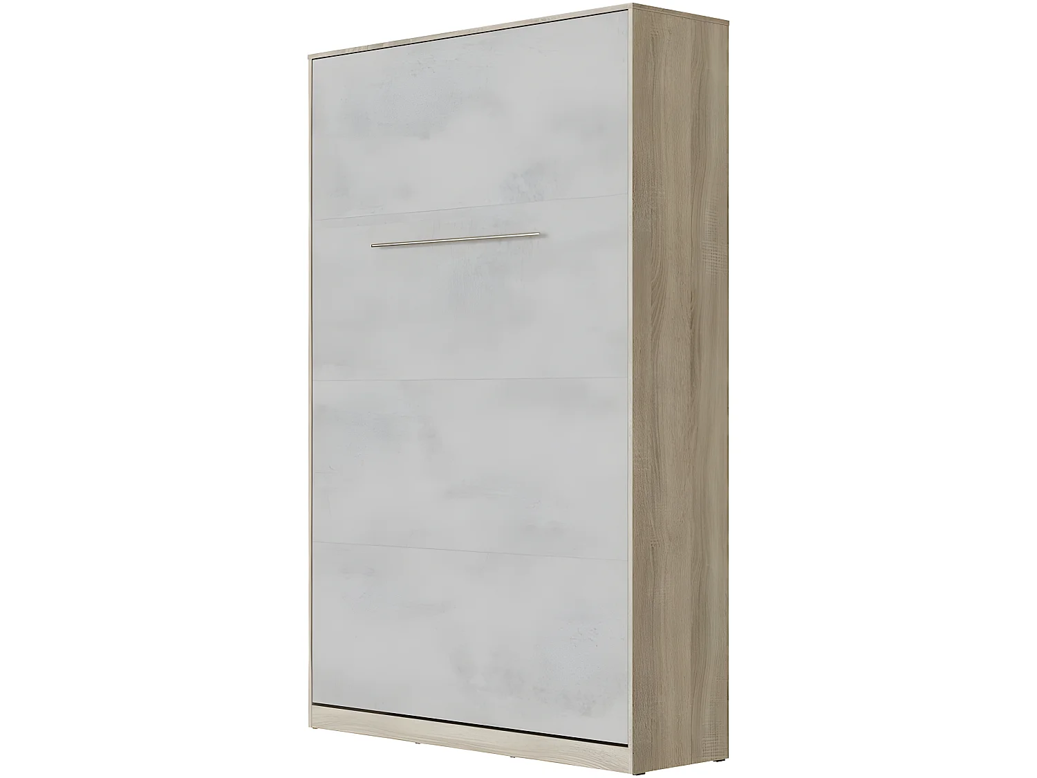 Armoire Lit escamotable 120x200cm Vertical Lit Rabattable Lit Mural Supérieur Chêne Sonoma/Béton