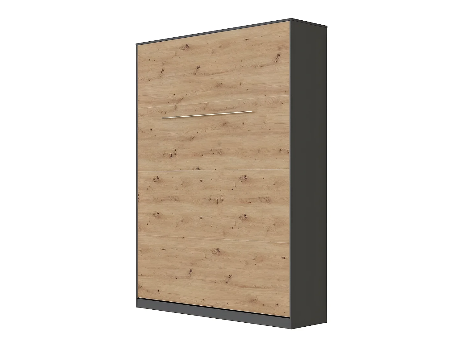 Armoire Lit escamotable 140x200cm Lit Rabattable Lit Mural Supérieur Vertical Anthracite/Chêne sauvage