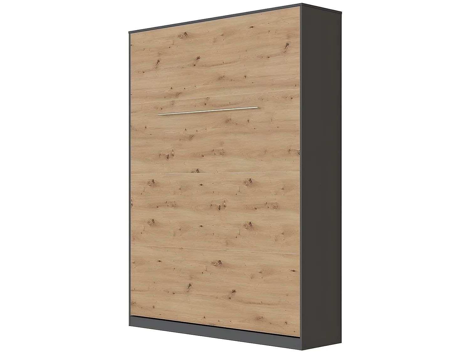 Armoire Lit escamotable 140x200cm Lit Rabattable Lit Mural Supérieur Vertical Anthracite/Chêne sauvage