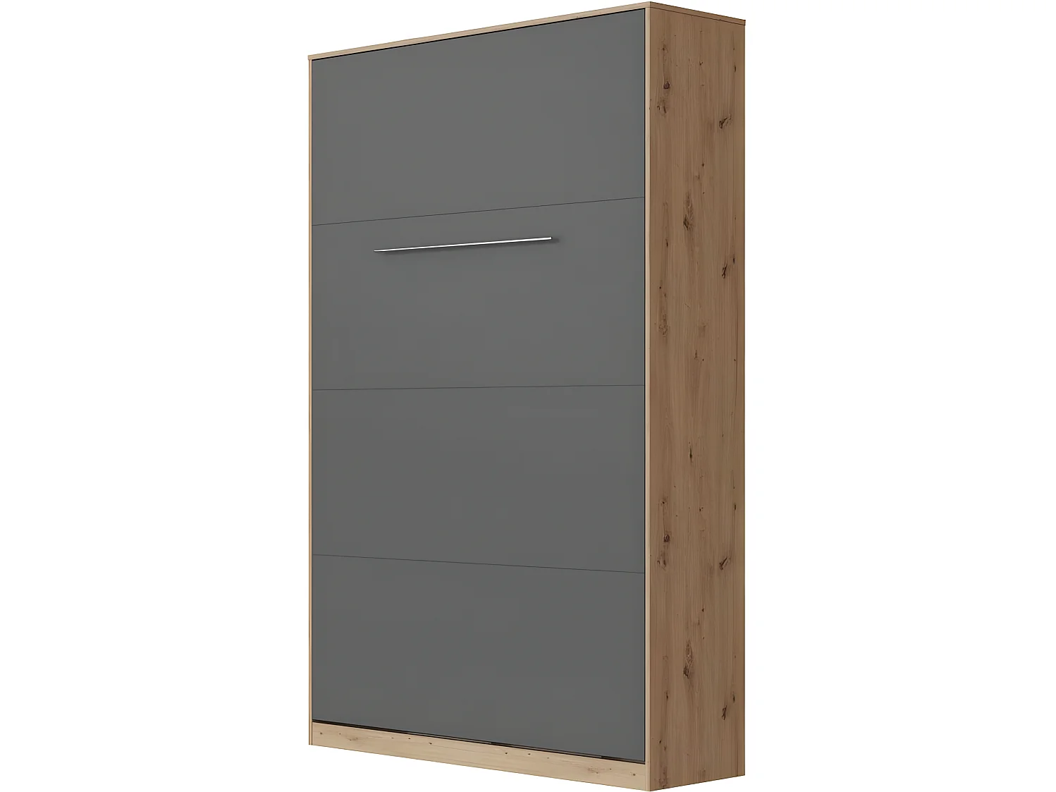 Armoire Lit escamotable 120x200cm Vertical Lit Rabattable Lit Mural Supérieur Chêne Sauvage/Anthracite
