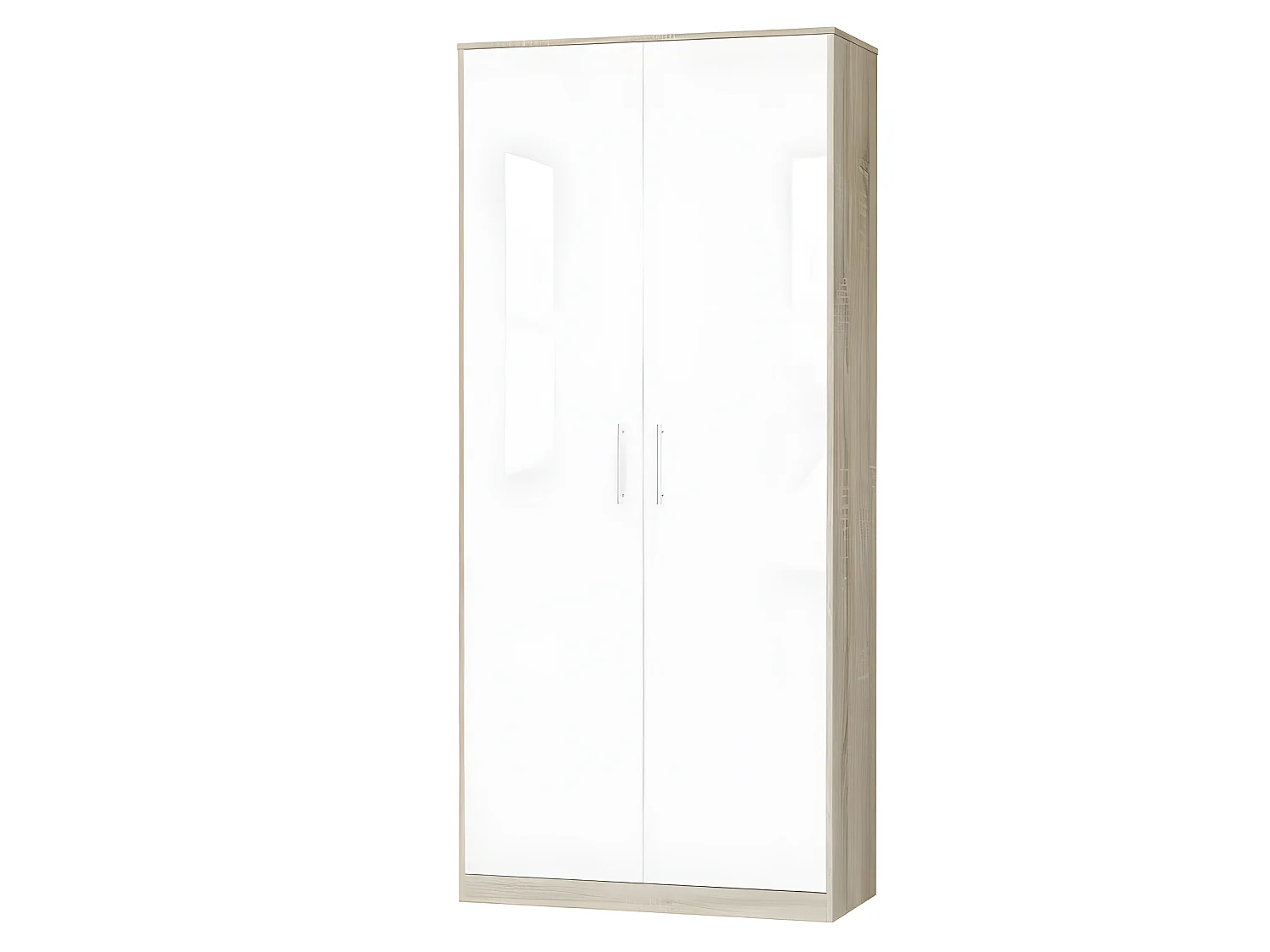 Lit escamotable +2 Placards Vertical 90x200+(80x2)cm Lit Rabattable Lit Mural Standard Chêne Sonoma/Blanc brillant