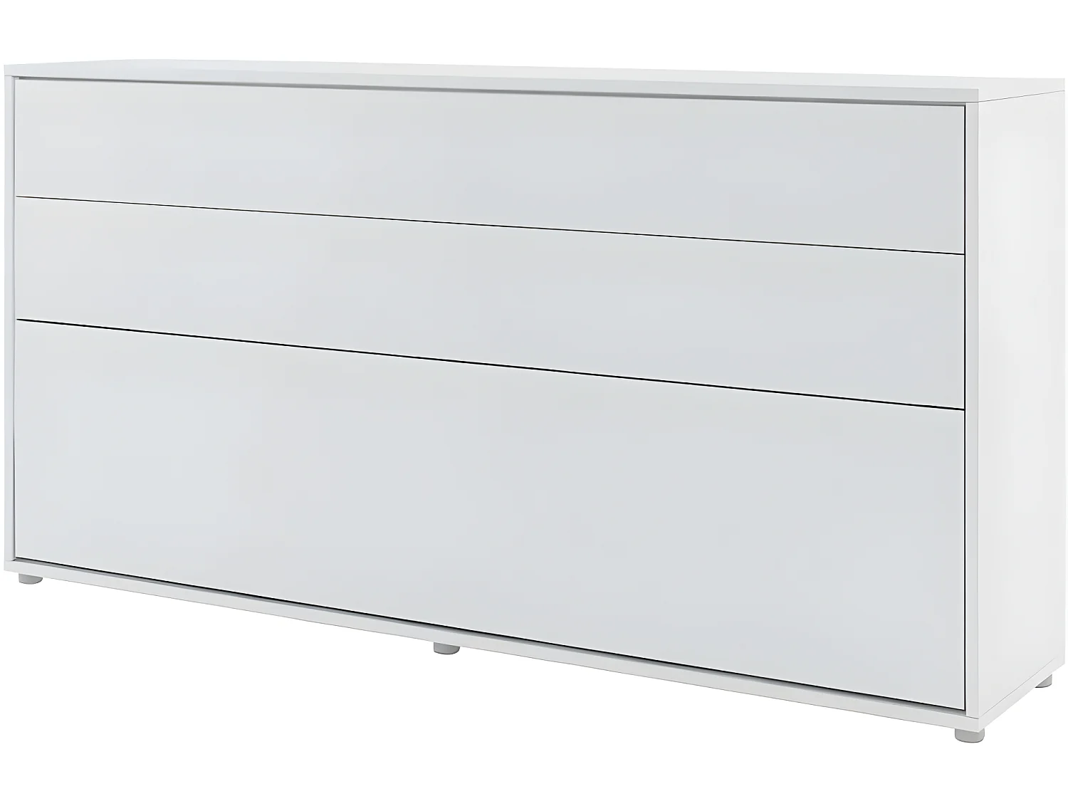 Lenart Armoire Lit escamotable Horizontal 90x200 cm Blanc mat Lit Rabattable Lit Mural"Consus"