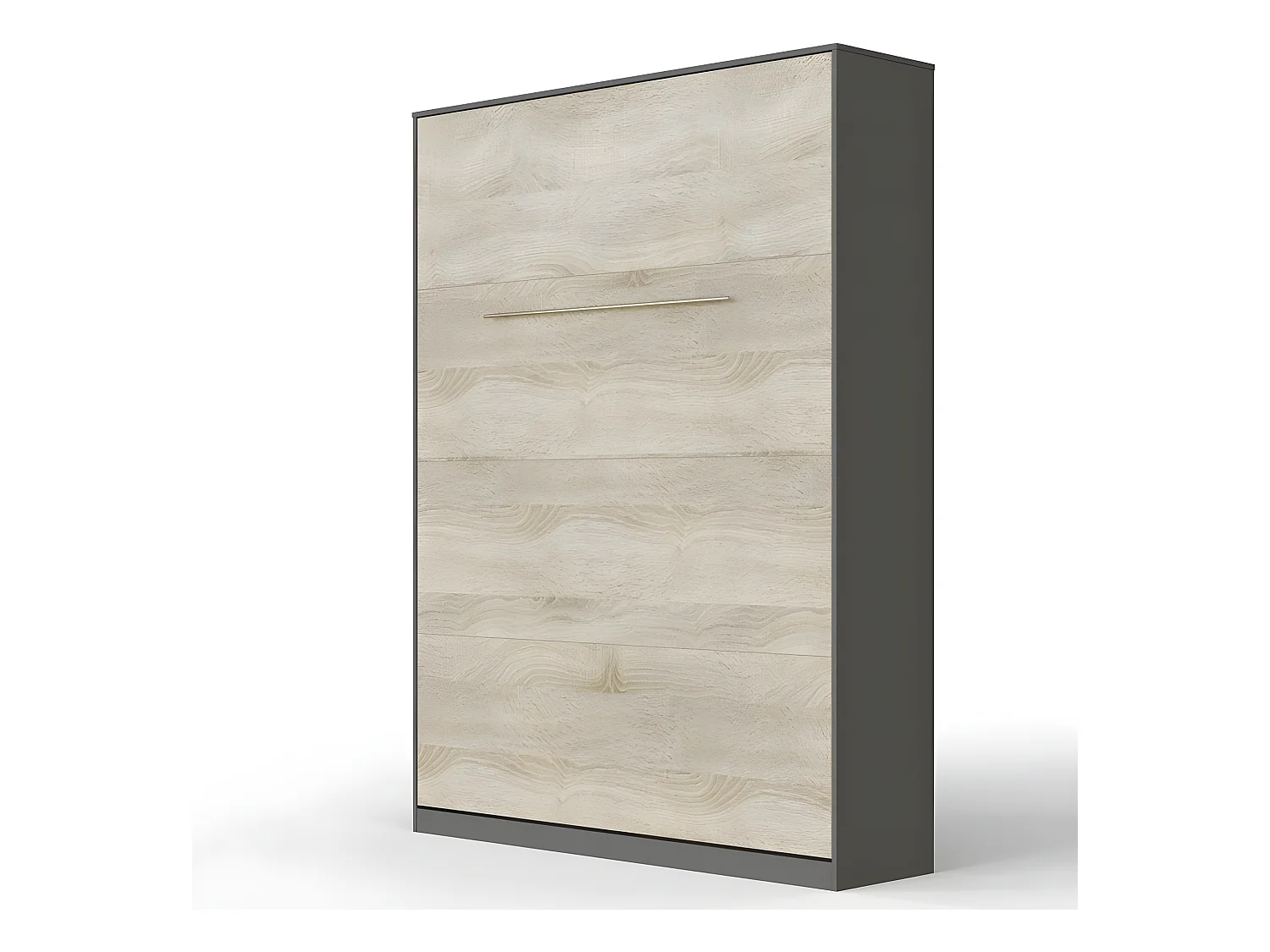 Lit escamotable +2 Placards Vertical 140x200+(100x2)cm Lit Rabattable Lit Mural Standard Anthracite/Chêne Sonoma