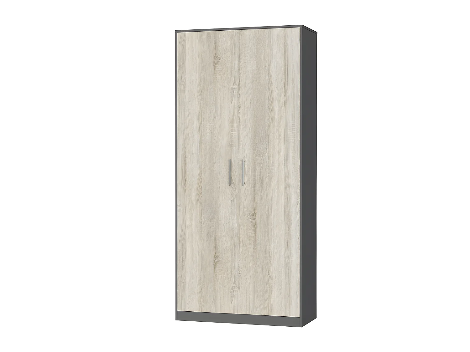Lit escamotable +2 Placards Vertical 140x200+(100x2)cm Lit Rabattable Lit Mural Standard Anthracite/Chêne Sonoma