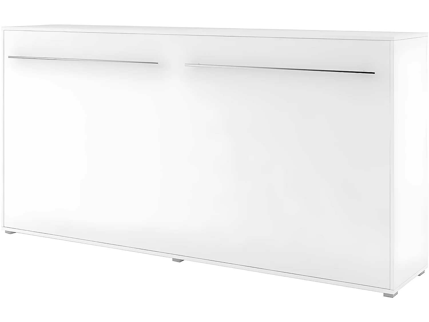 Lenart Armoire Lit escamotable Horizontal 90x200 cm Blanc mat Lit Rabattable Lit Mural Consus pro