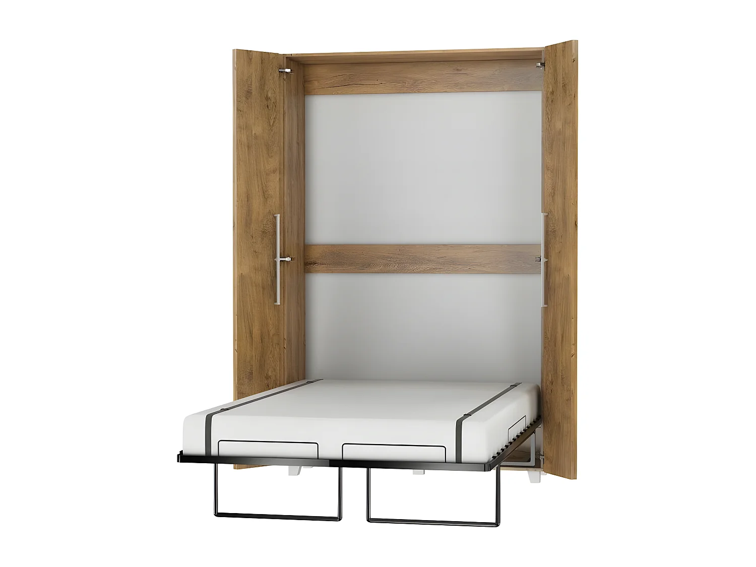 Armoire Lit escamotable Vertical 120x200 cm Or Artisan avec porte Lit Rabattable Lit Mural Todor