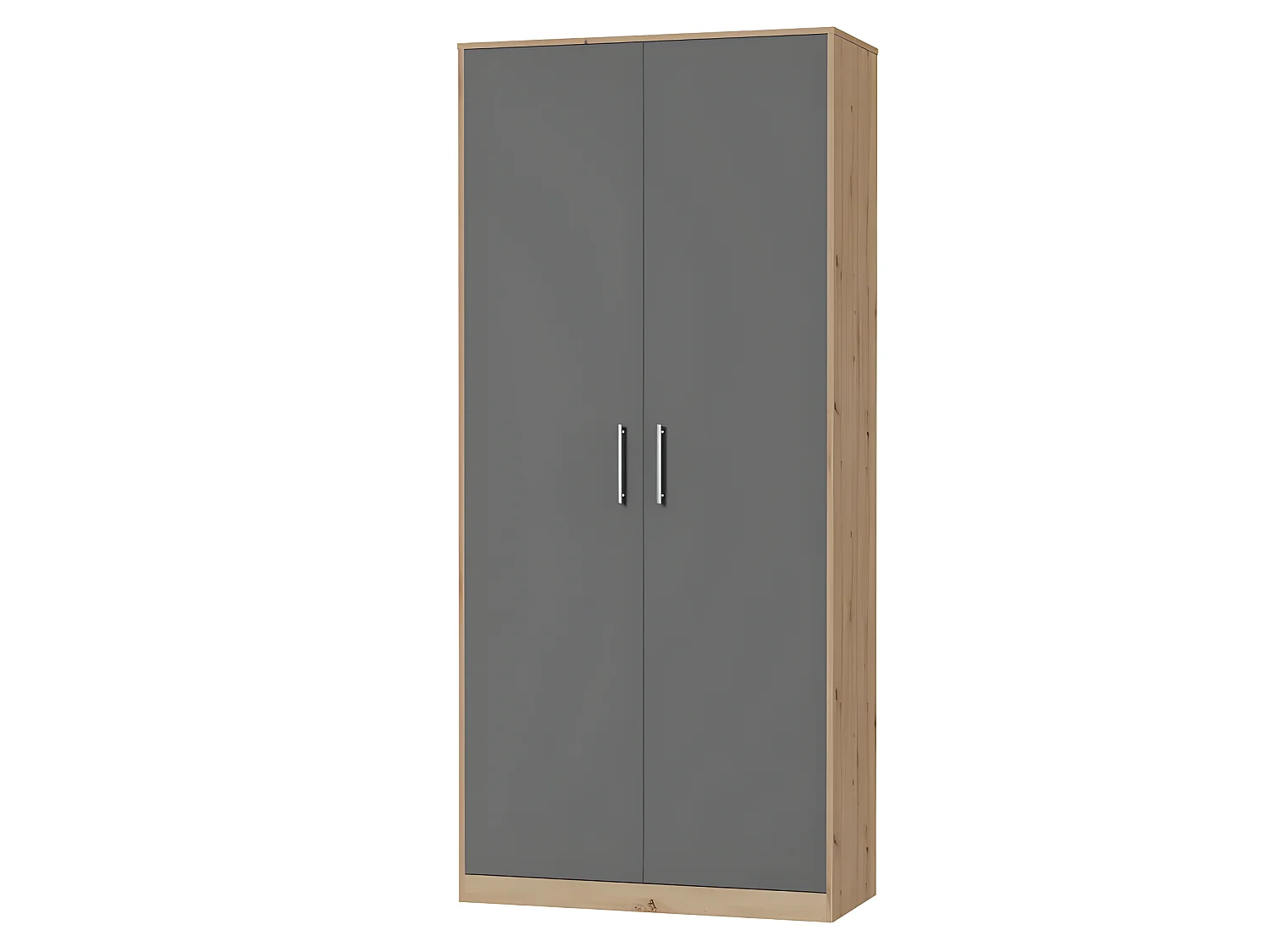 Lit escamotable +2 Placards Vertical 90x200+(80x2)cm Lit Rabattable Lit Mural Standard Chêne Sauvage/Anthracite