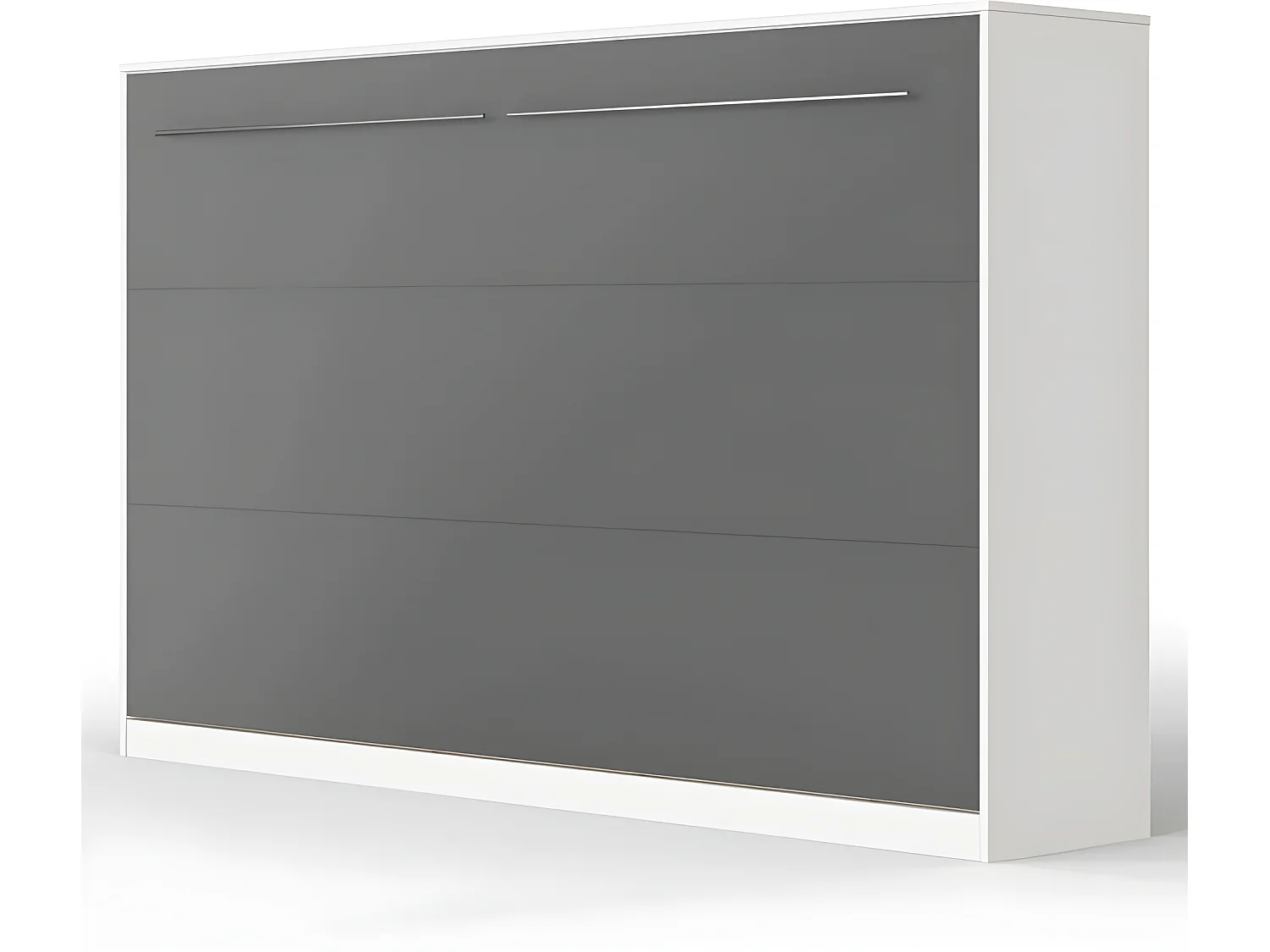 Armoire Lit escamotable 120x200cm Supérieur Horizontal Lit Rabattable Lit Mural Blanc/Anthracite