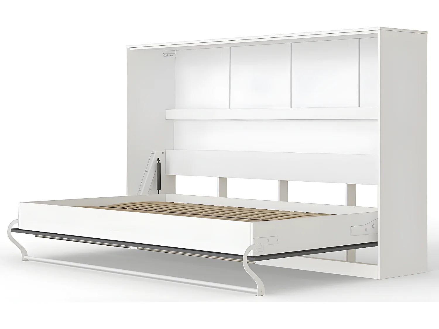 Armoire Lit escamotable 120x200cm Supérieur Horizontal Lit Rabattable Lit Mural Blanc/Anthracite