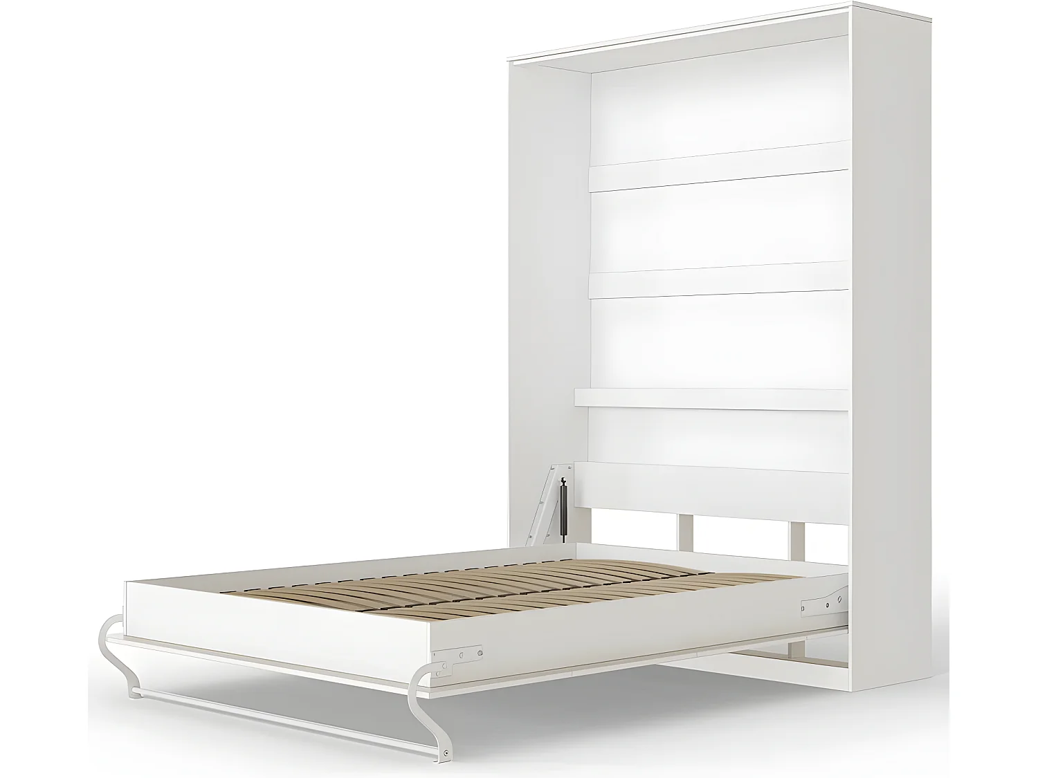 Armoire Lit escamotable 140x200cm Lit Rabattable Lit Mural Supérieur Vertical Blanc/blanc