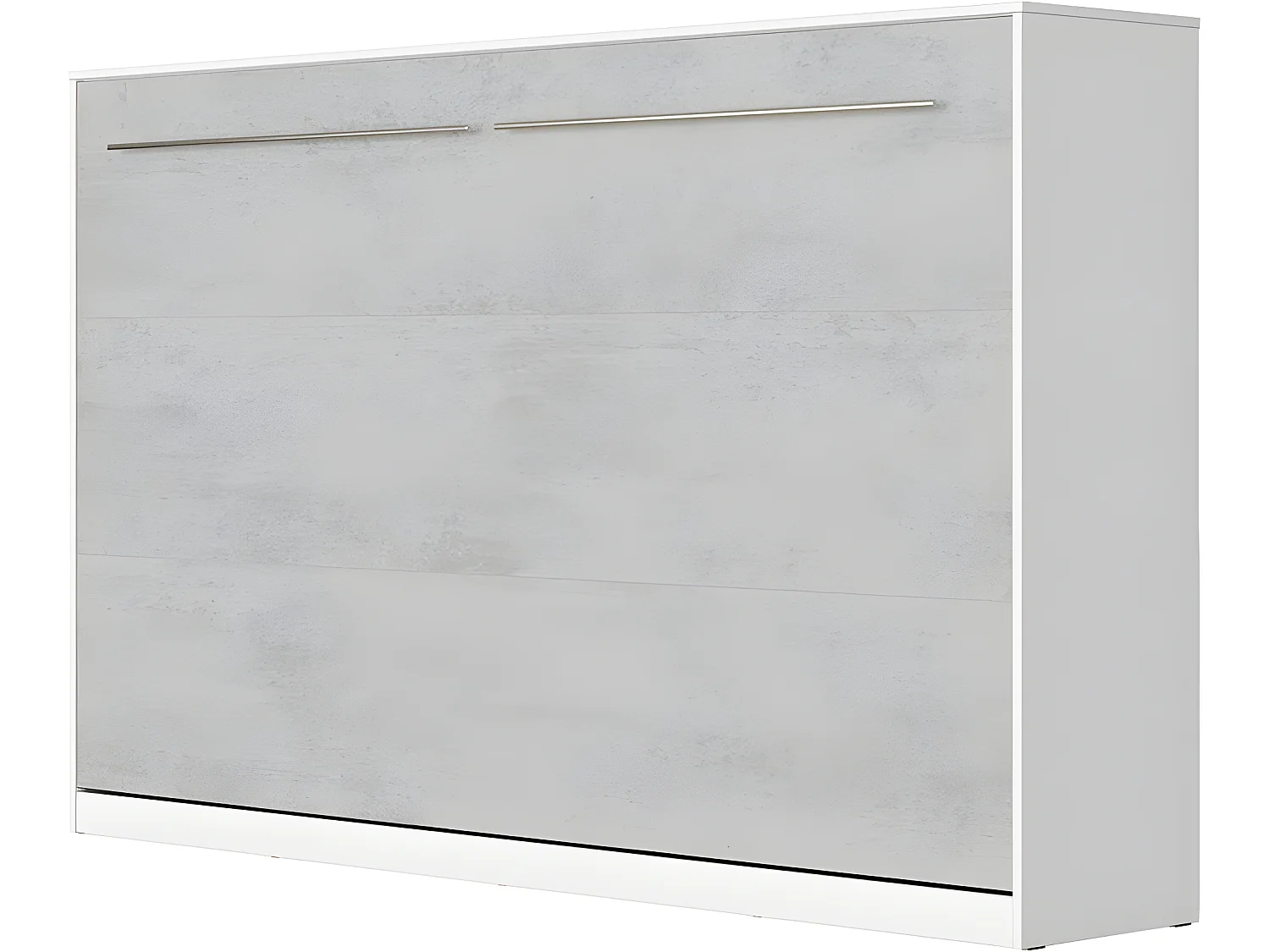 Armoire Lit escamotable 120x200cm Supérieur Horizontal Lit Rabattable Lit Mural Blanc/Béton