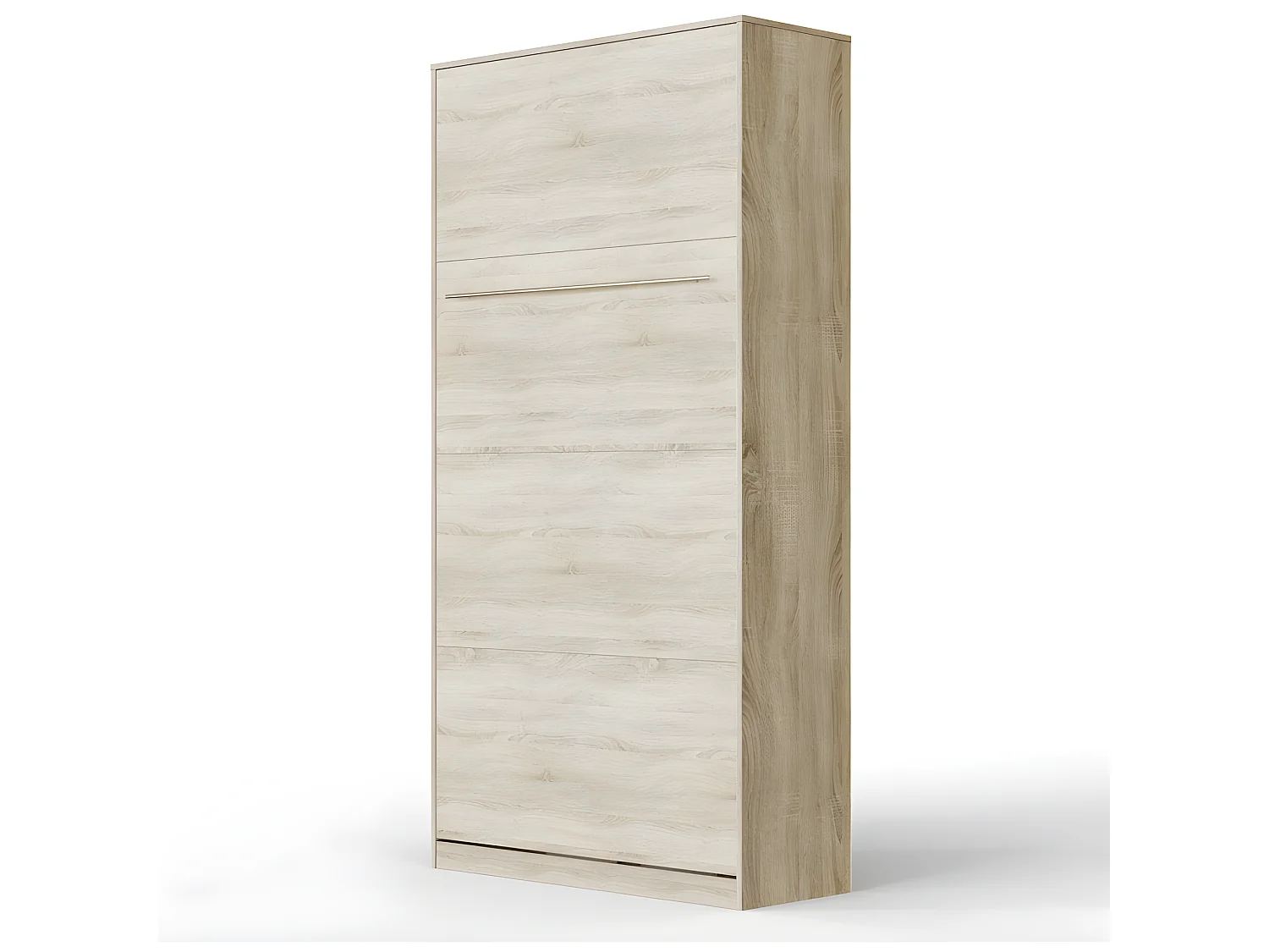 Lit escamotable +2 Placards Vertical 90x200+(80x2)cm Lit Rabattable Lit Mural Standard Chêne Sonoma//Chêne Sonoma