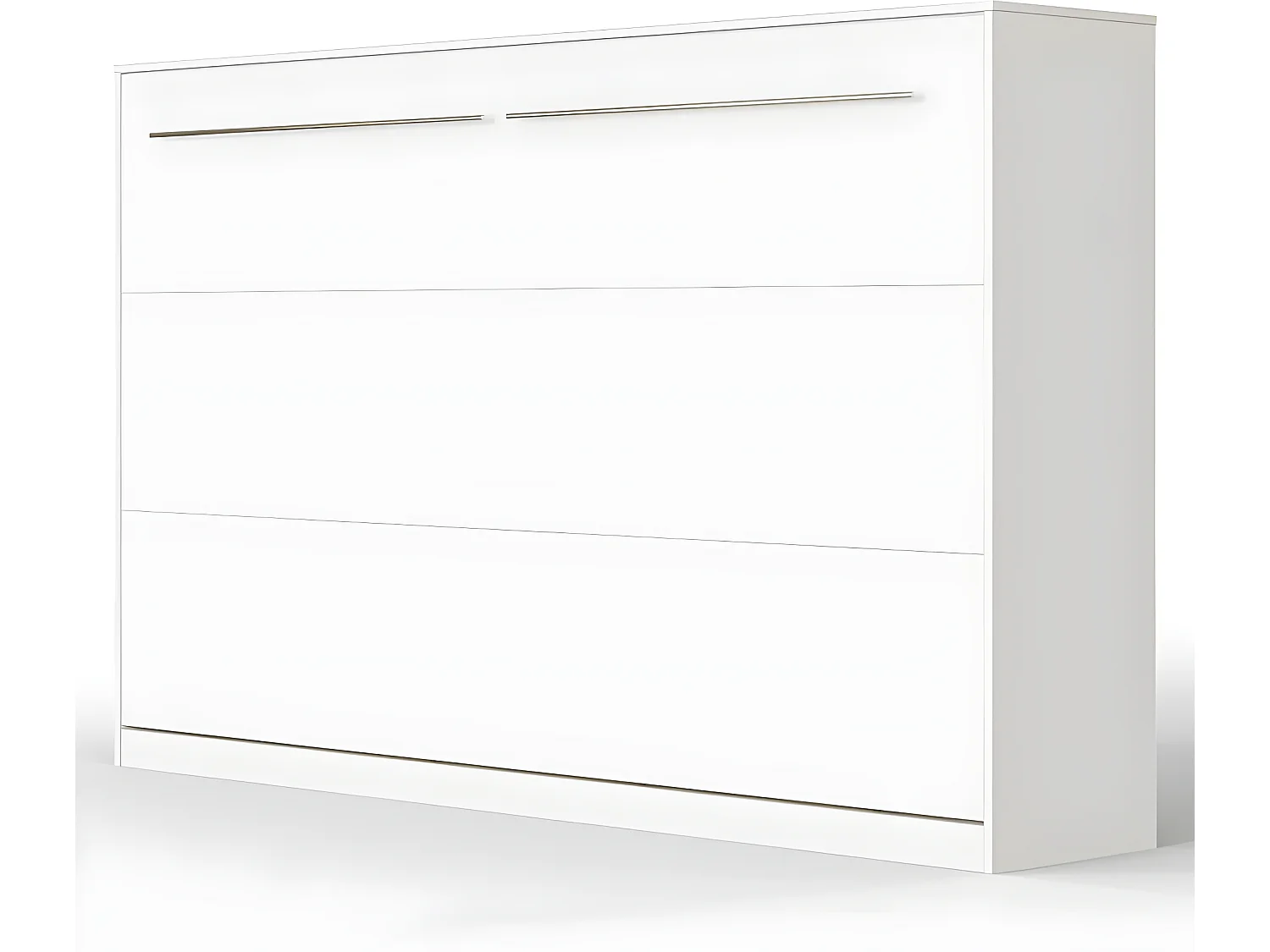 Armoire Lit escamotable 120x200cm Supérieur Horizontal Lit Rabattable Lit Mural Blanc/blanc