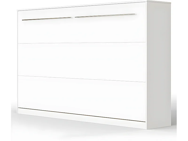 Armoire Lit escamotable 120x200cm Supérieur Horizontal Lit Rabattable Lit Mural Blanc/blanc