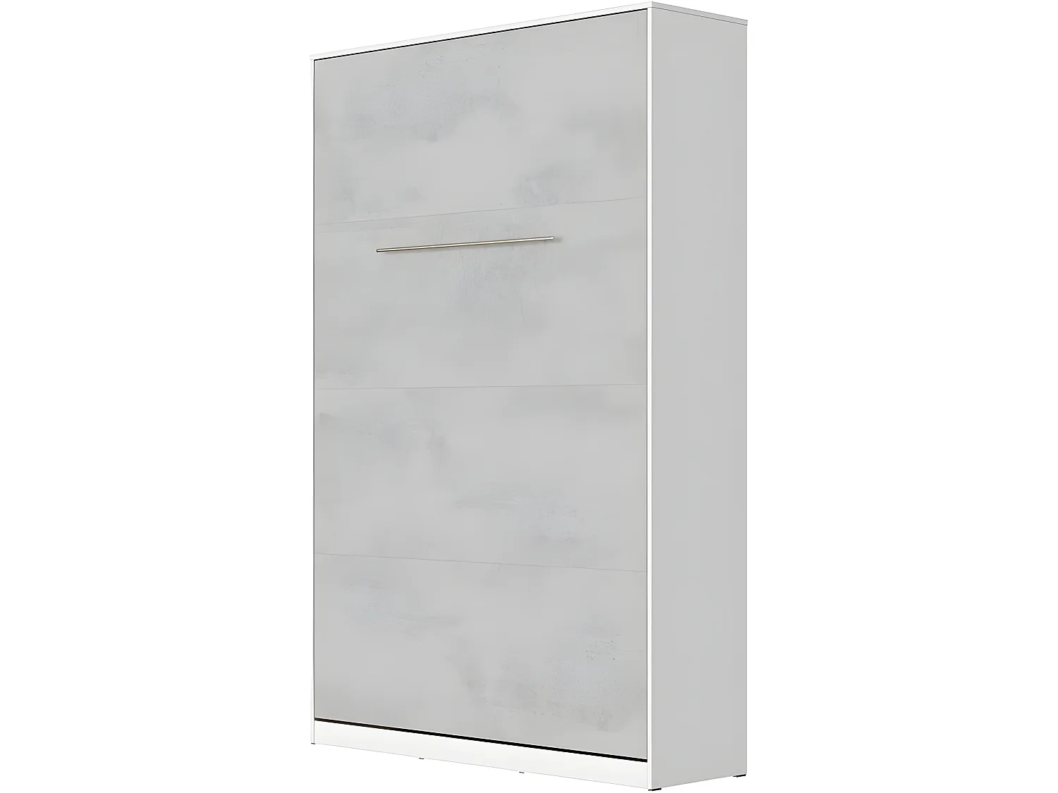 Armoire Lit escamotable 120x200cm Vertical Lit Rabattable Lit Mural Supérieur Blanc/Béton