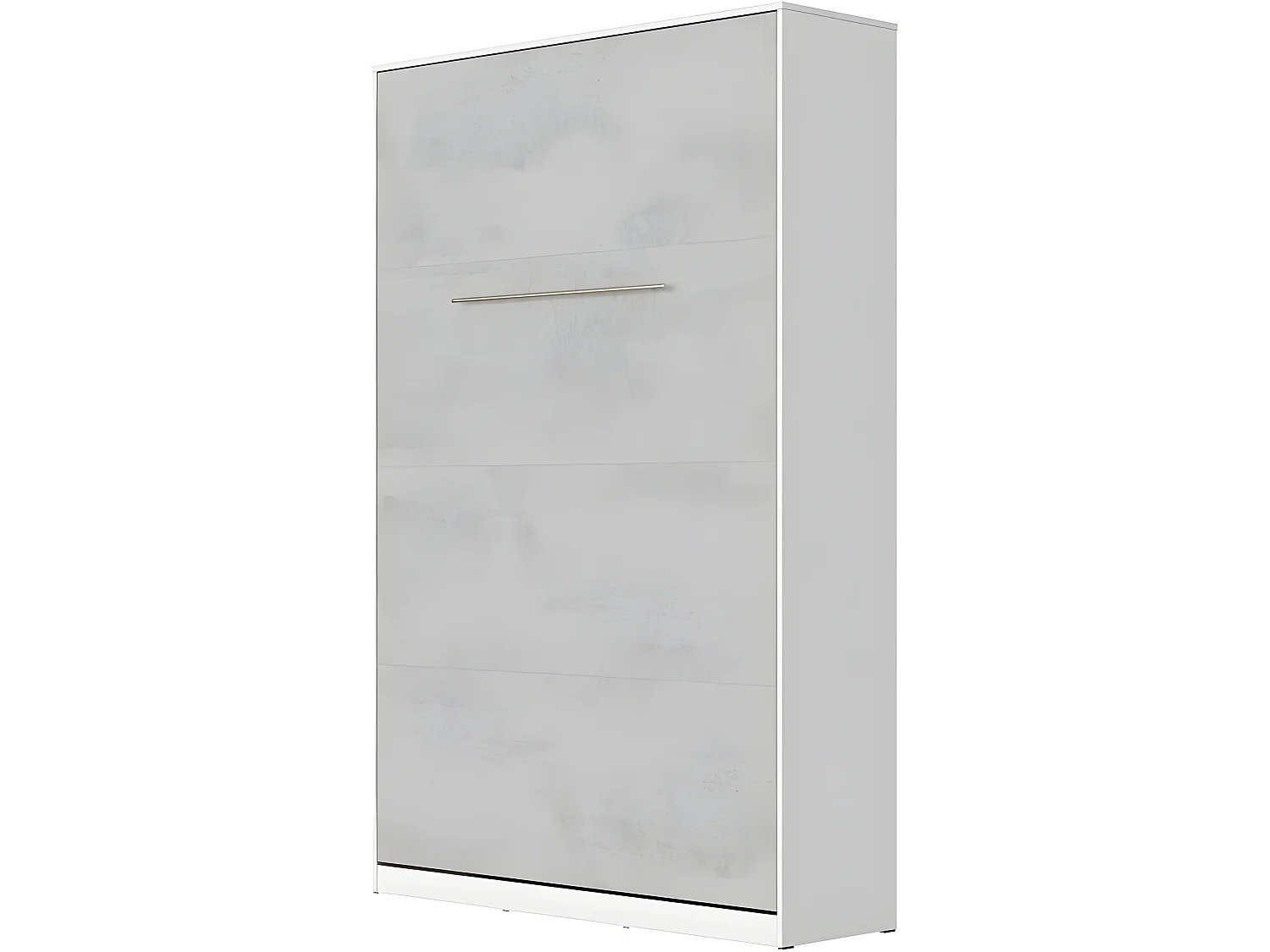 Armoire Lit escamotable 120x200cm Vertical Lit Rabattable Lit Mural Supérieur Blanc/Béton