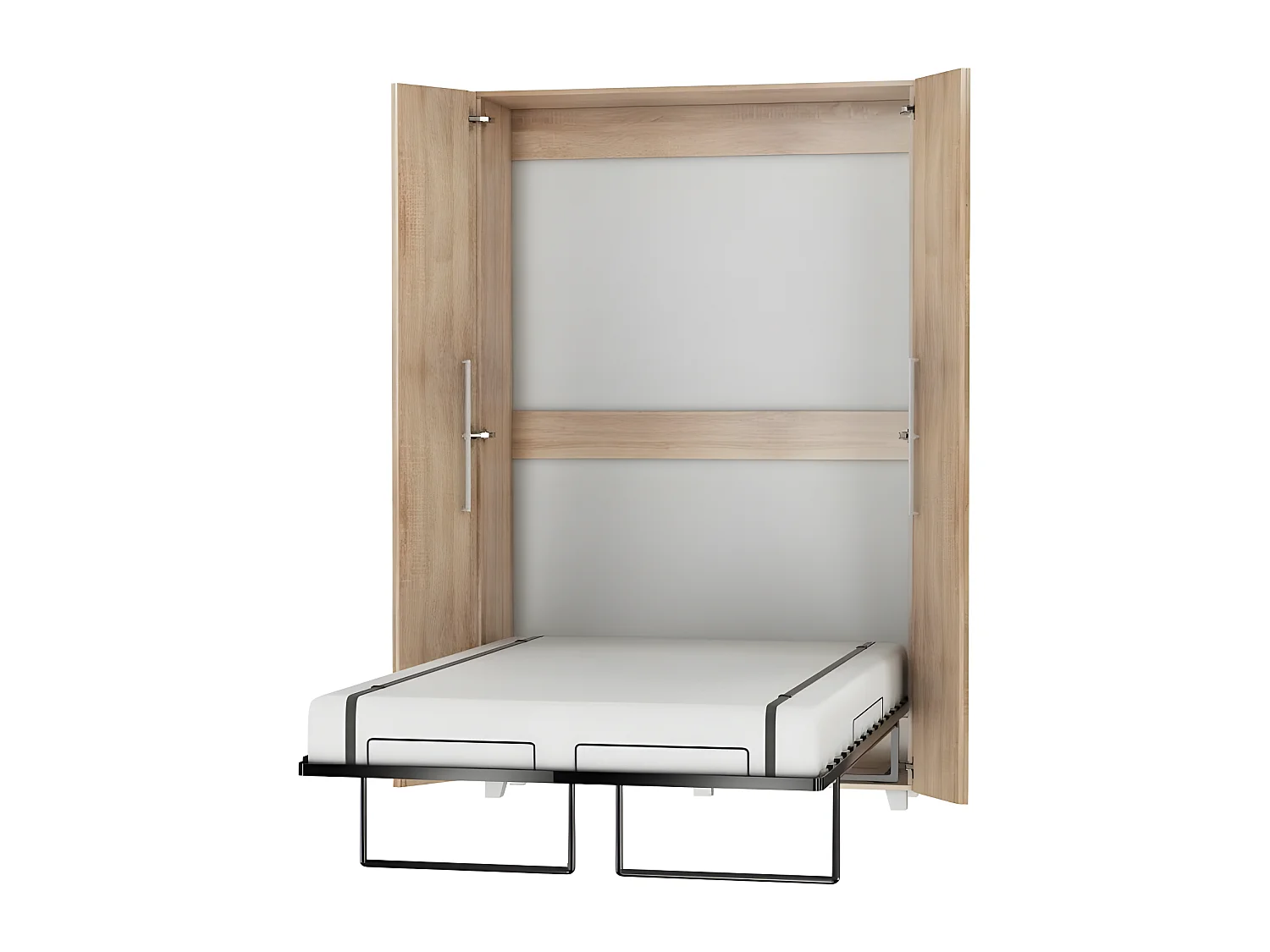 Armoire Lit escamotable Vertical 120x200 cm Sonoma artisan avec porte Lit Rabattable Lit Mural Todor