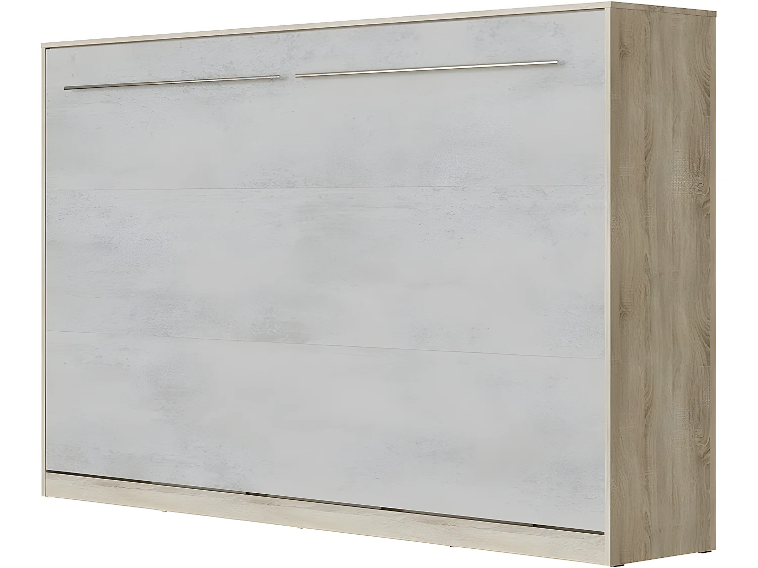Armoire Lit escamotable 120x200cm Supérieur Horizontal Lit Rabattable Lit Mural Chêne Sonoma/Béton
