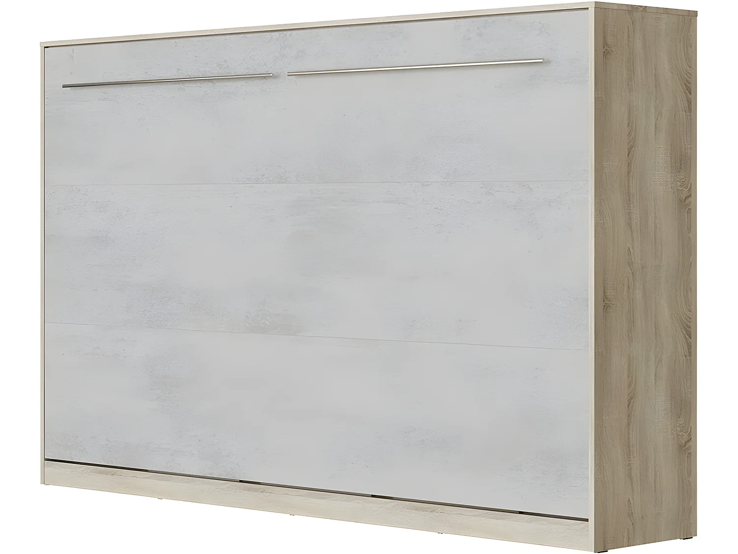 Armoire Lit escamotable 120x200cm Supérieur Horizontal Lit Rabattable Lit Mural Chêne Sonoma/Béton
