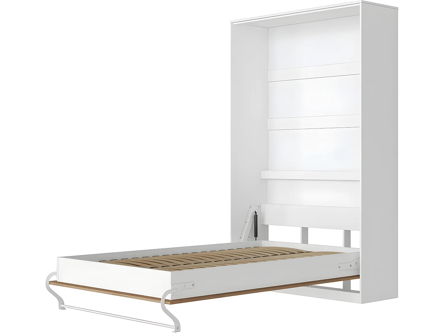 Armoire Lit escamotable 120x200cm Vertical Lit Rabattable Lit Mural Supérieur Blanc/Chêne Sauvage