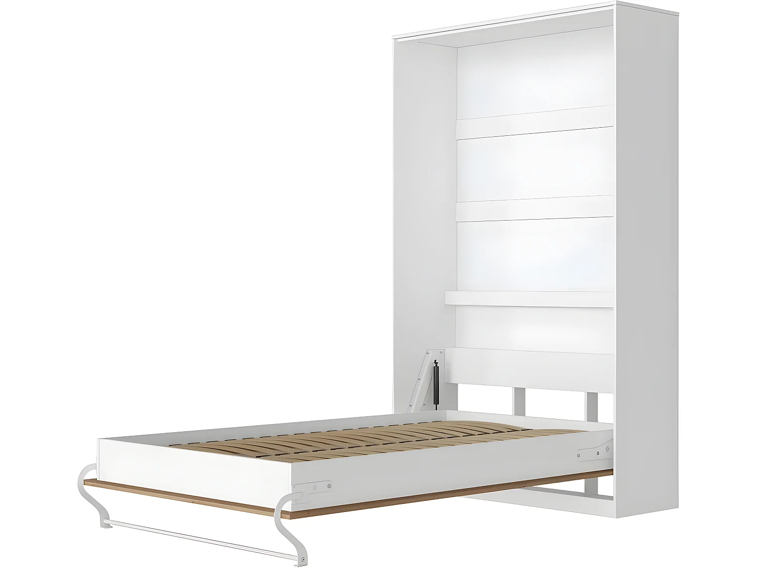 Armoire Lit escamotable 120x200cm Vertical Lit Rabattable Lit Mural Supérieur Blanc/Chêne Sauvage