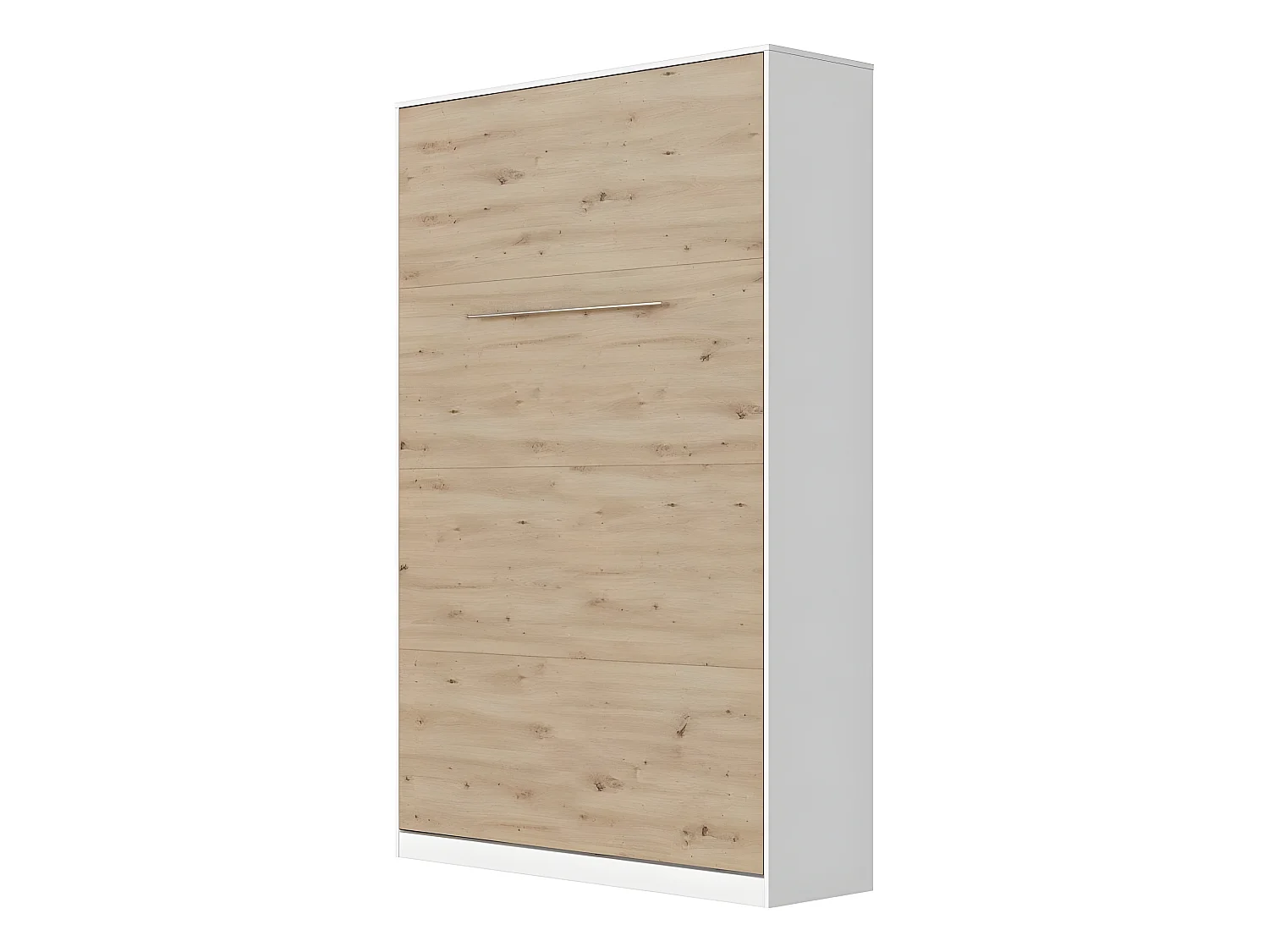 Armoire Lit escamotable 120x200cm Vertical Lit Rabattable Lit Mural Supérieur Blanc/Chêne Sauvage