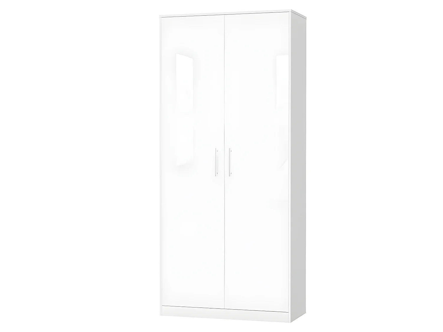 Lit escamotable +2 Placards Vertical 120x200+(80x2)cm Lit Rabattable Lit Mural Standard Blanc/Blanc brillant