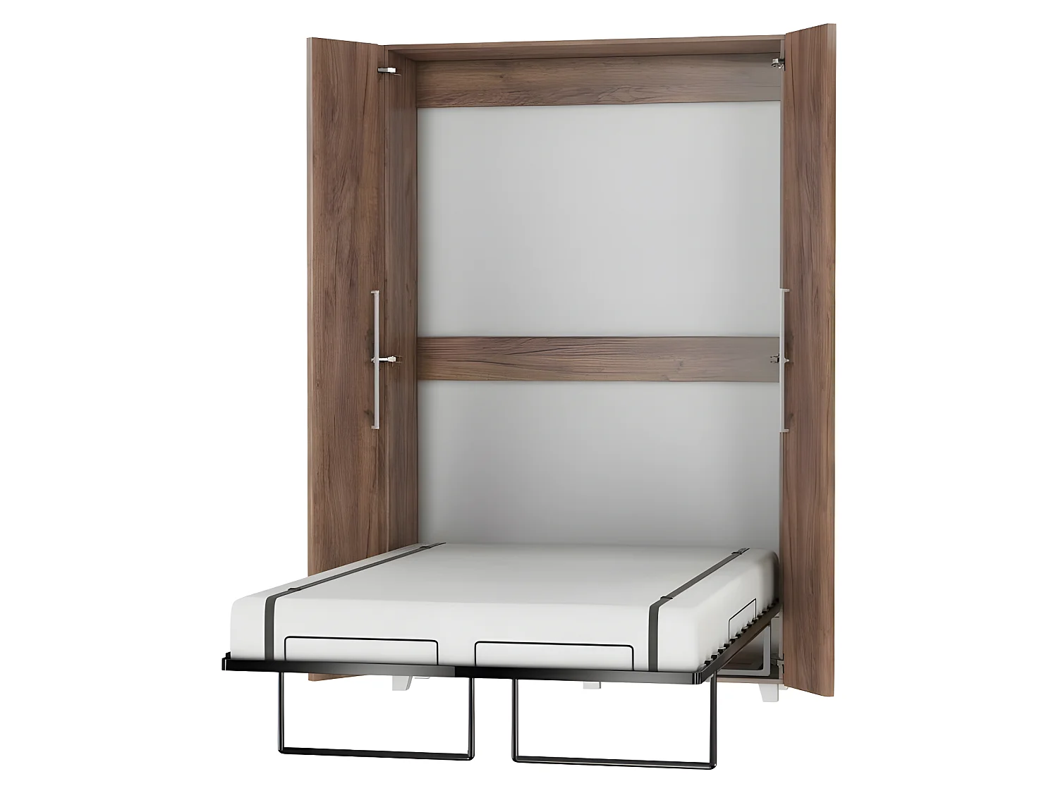 Armoire Lit escamotable Vertical 120x200 cm couleur Tabac foncé avec porte Lit Rabattable Lit Mural Todor