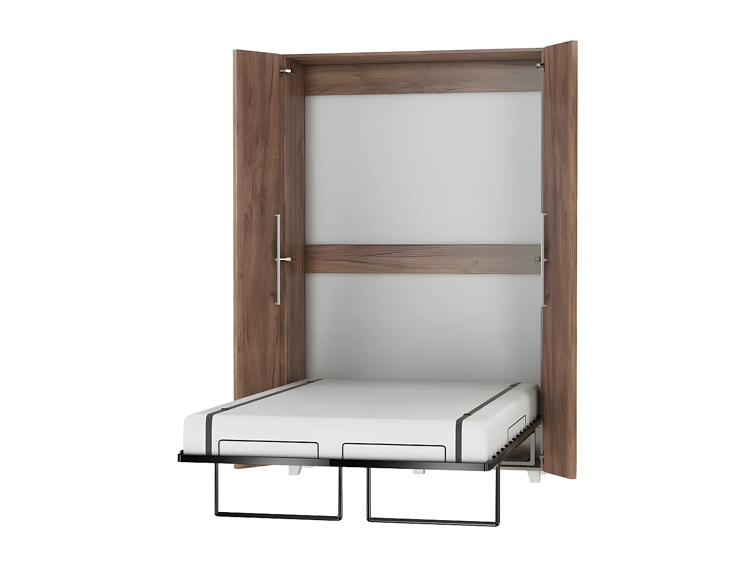 Armoire Lit escamotable Vertical 120x200 cm couleur Tabac foncé avec porte Lit Rabattable Lit Mural Todor