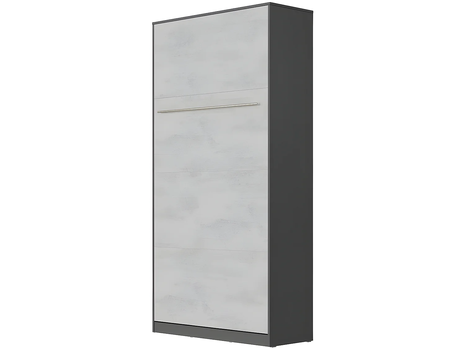 Armoire Lit escamotable 90x200cm Vertical Lit Rabattable Lit Mural Supérieur Anthracite/Béton