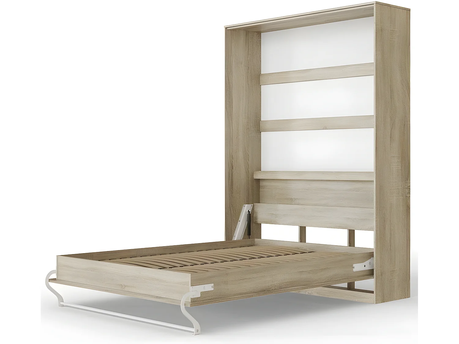 Armoire Lit escamotable 140x200cm Lit Rabattable Lit Mural Supérieur Vertical Chêne Sonoma /Chêne Sonoma