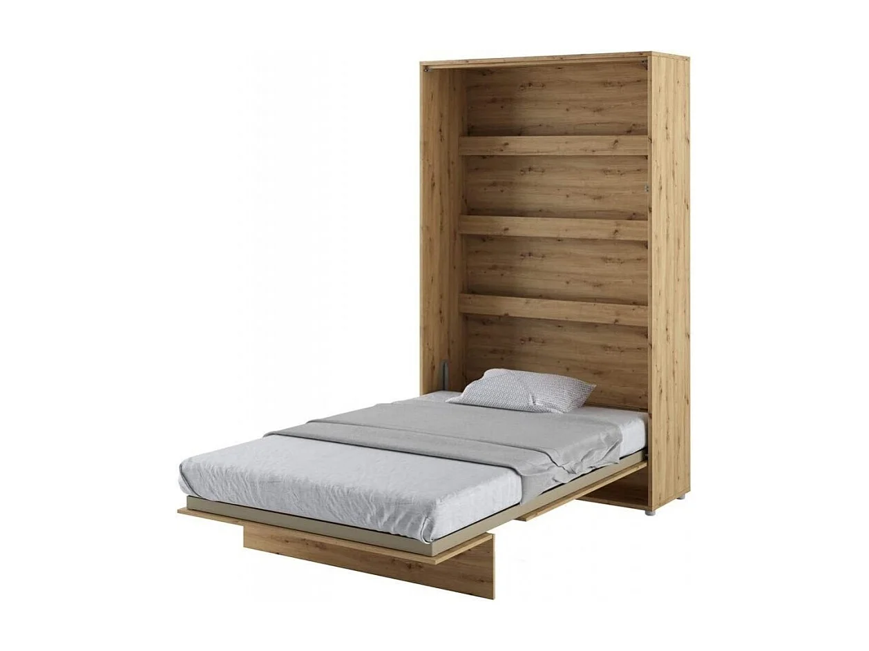 Lenart Armoire Lit escamotable +2 Placards Vertical 140x200 cm Chêne artisan Lit Rabattable Lit Mural"Consus"