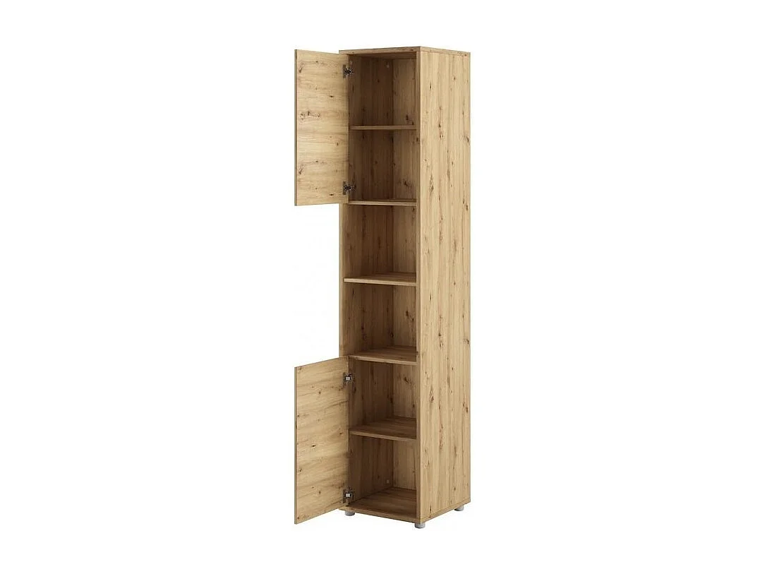 Lenart Armoire Lit escamotable +2 Placards Vertical 140x200 cm Chêne artisan Lit Rabattable Lit Mural"Consus"