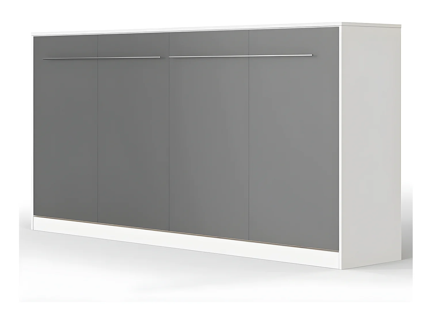 Armoire Lit escamotable 90x200cm Supérieur Horizontal Lit Rabattable Lit Mural Blanc/Anthracite