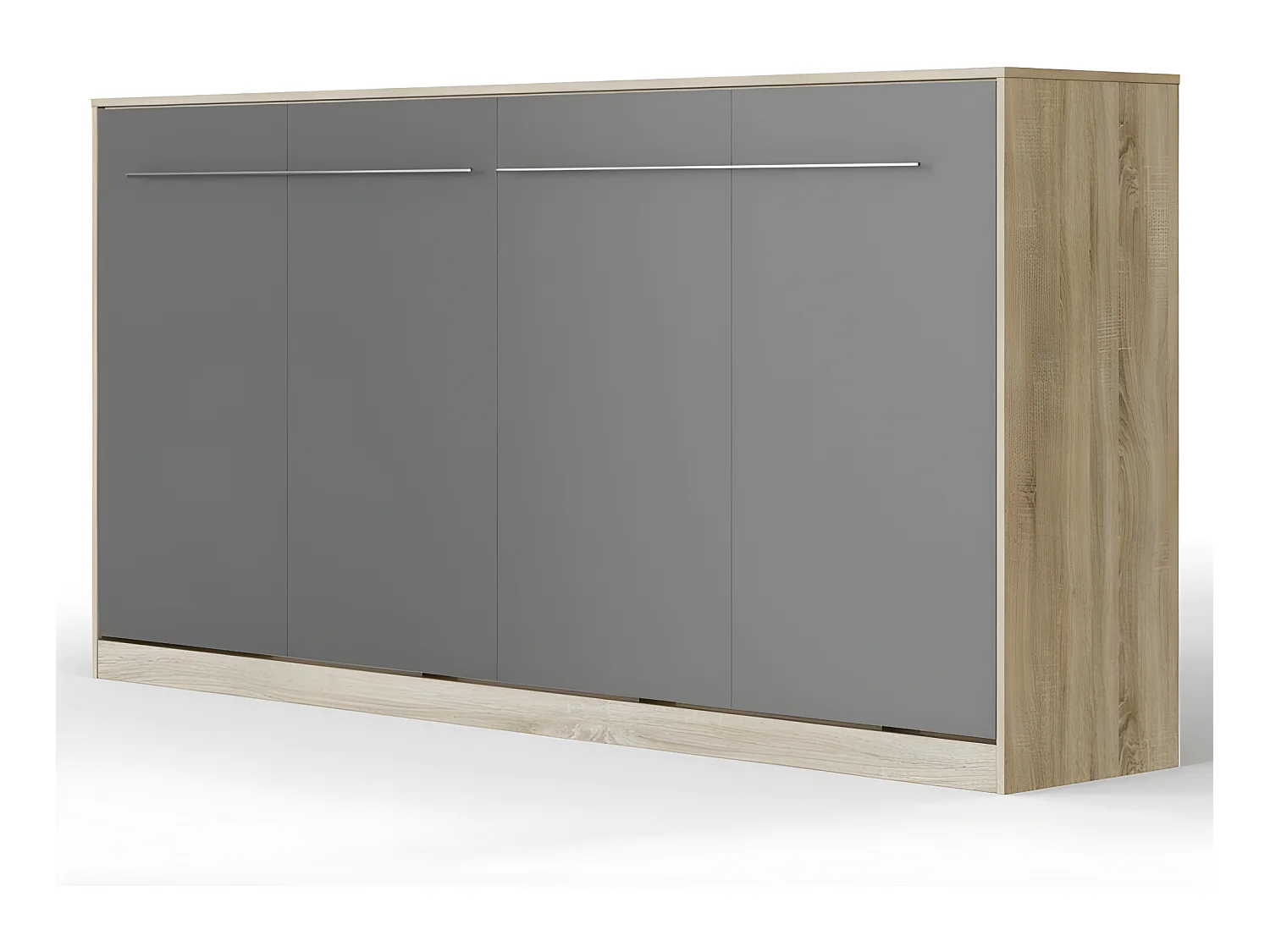 Armoire Lit escamotable 90x200cm Supérieur Horizontal Lit Rabattable Lit Mural Chêne Sonoma/Anthracite